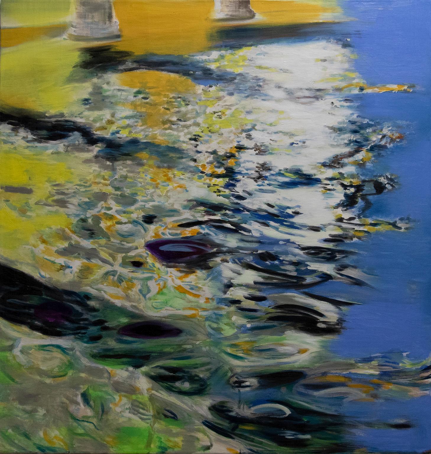 Antonio Ugarte Abstract Painting - Rome, Watery Reflection 57 X 54