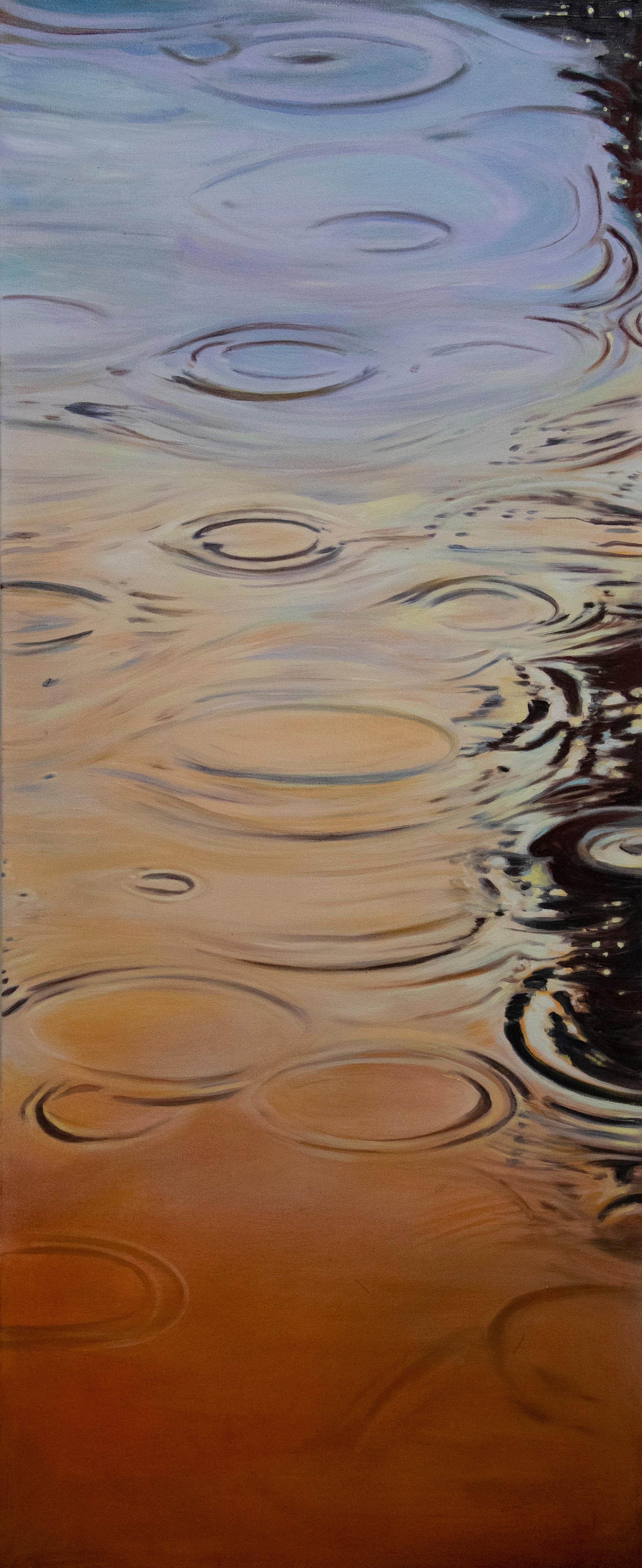 Antonio Ugarte Abstract Painting - Vertical Water  64 X26