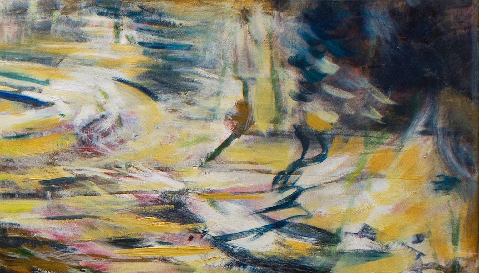 Wassertropfen und Tropfen  39 x 78 Zoll – Painting von Antonio Ugarte