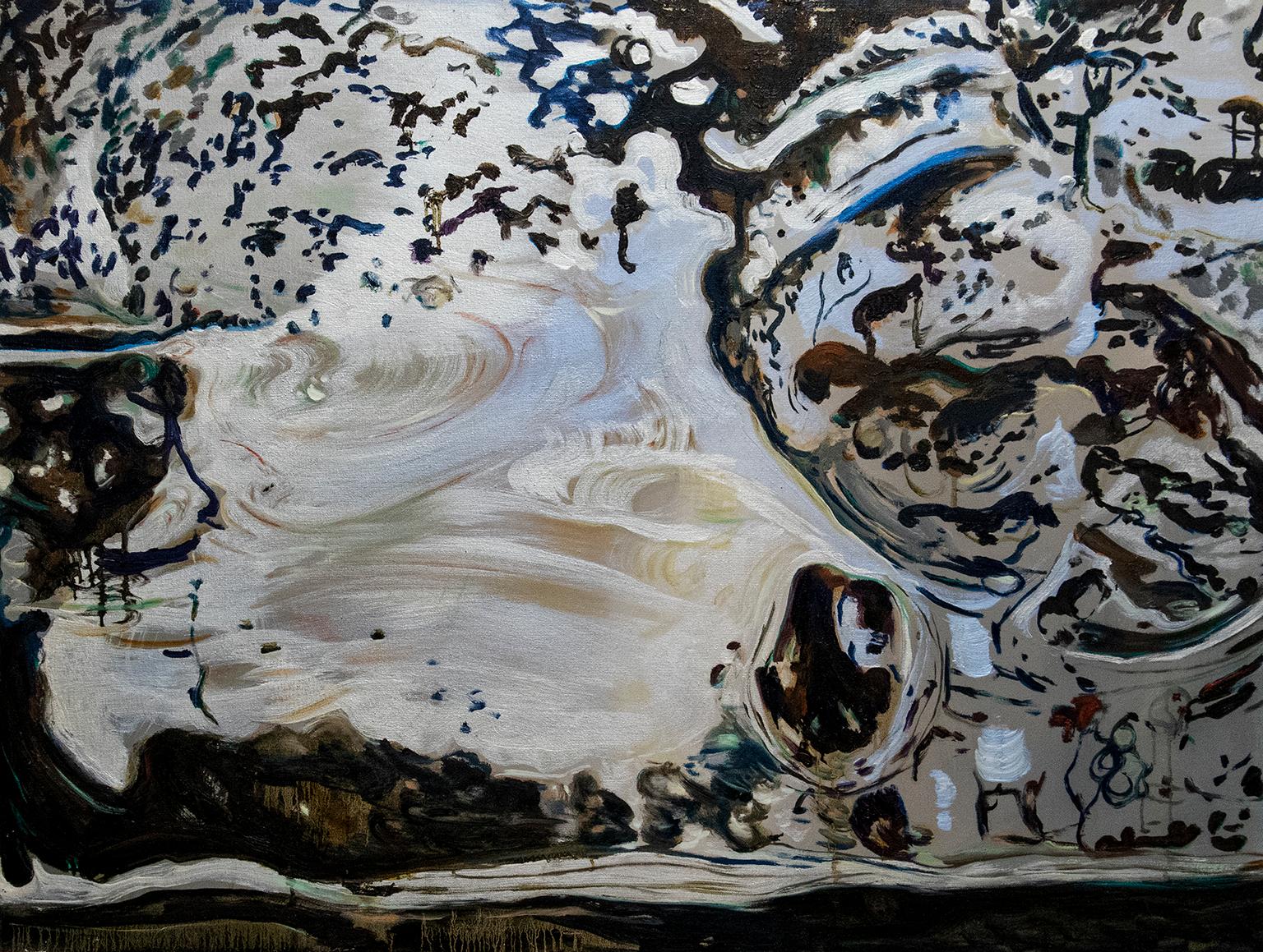 Antonio Ugarte Abstract Painting - Watery 36 X 48