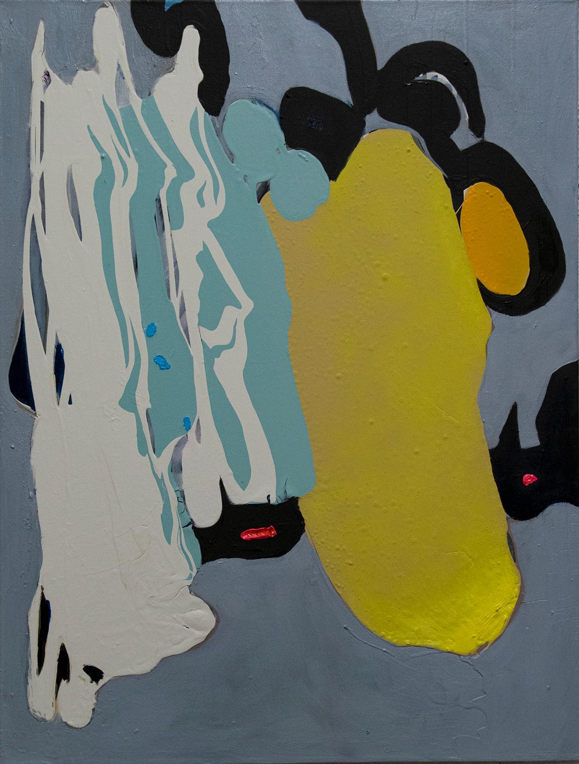 Antonio Ugarte Abstract Painting - Yellow Trompe L'oeil 40 X 30