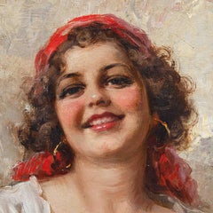 Antonio Vallone (active in Naples in the 20th century), Portrait of a young man with headscarf