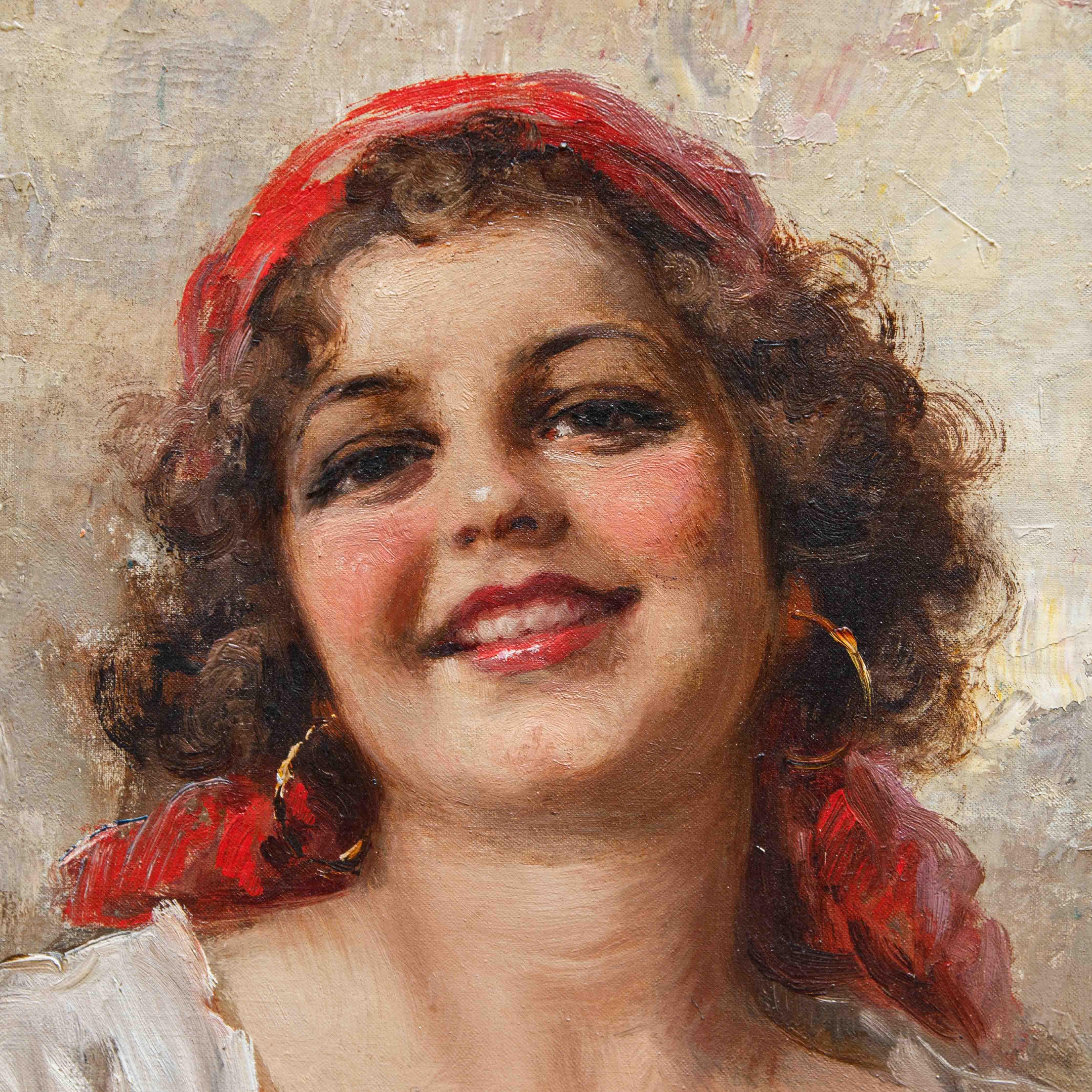 Di Antonio Vallone (attivo a Napoli nel XX secolo), Ritratto di giovane in vendita 1