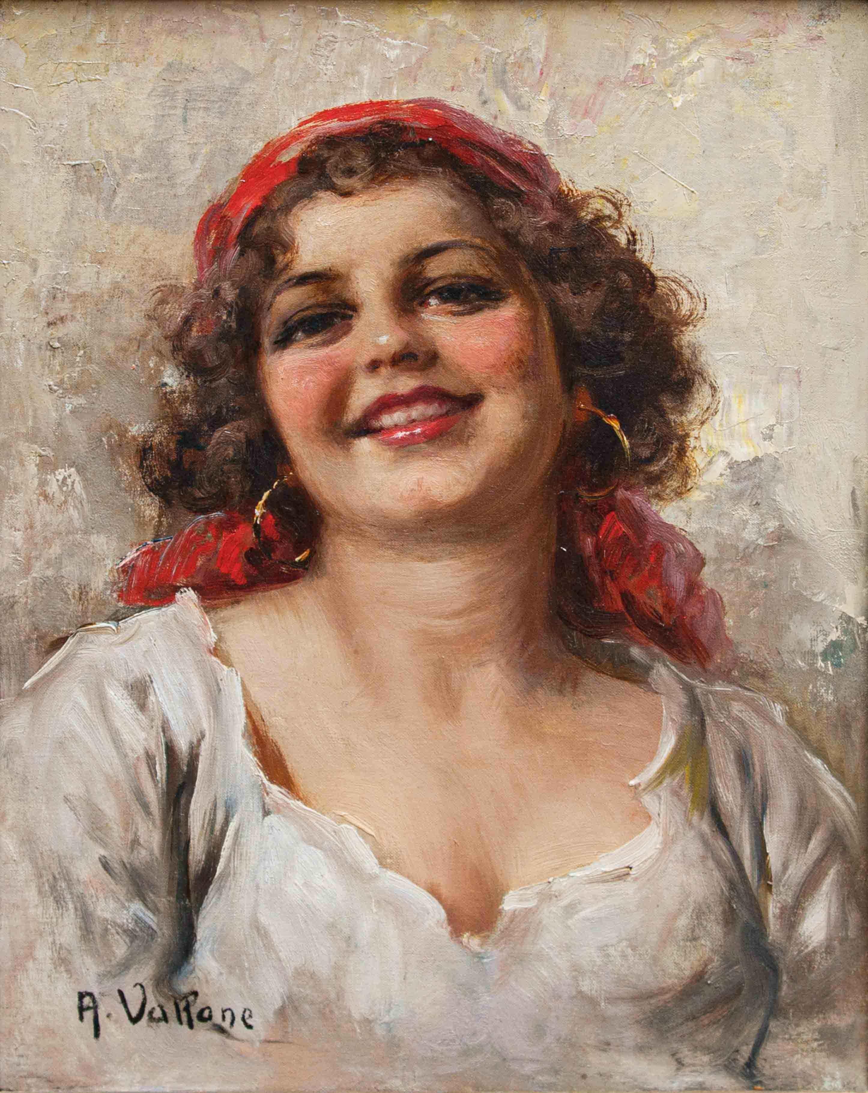 Di Antonio Vallone (attivo a Napoli nel XX secolo), Ritratto di giovane in vendita 7