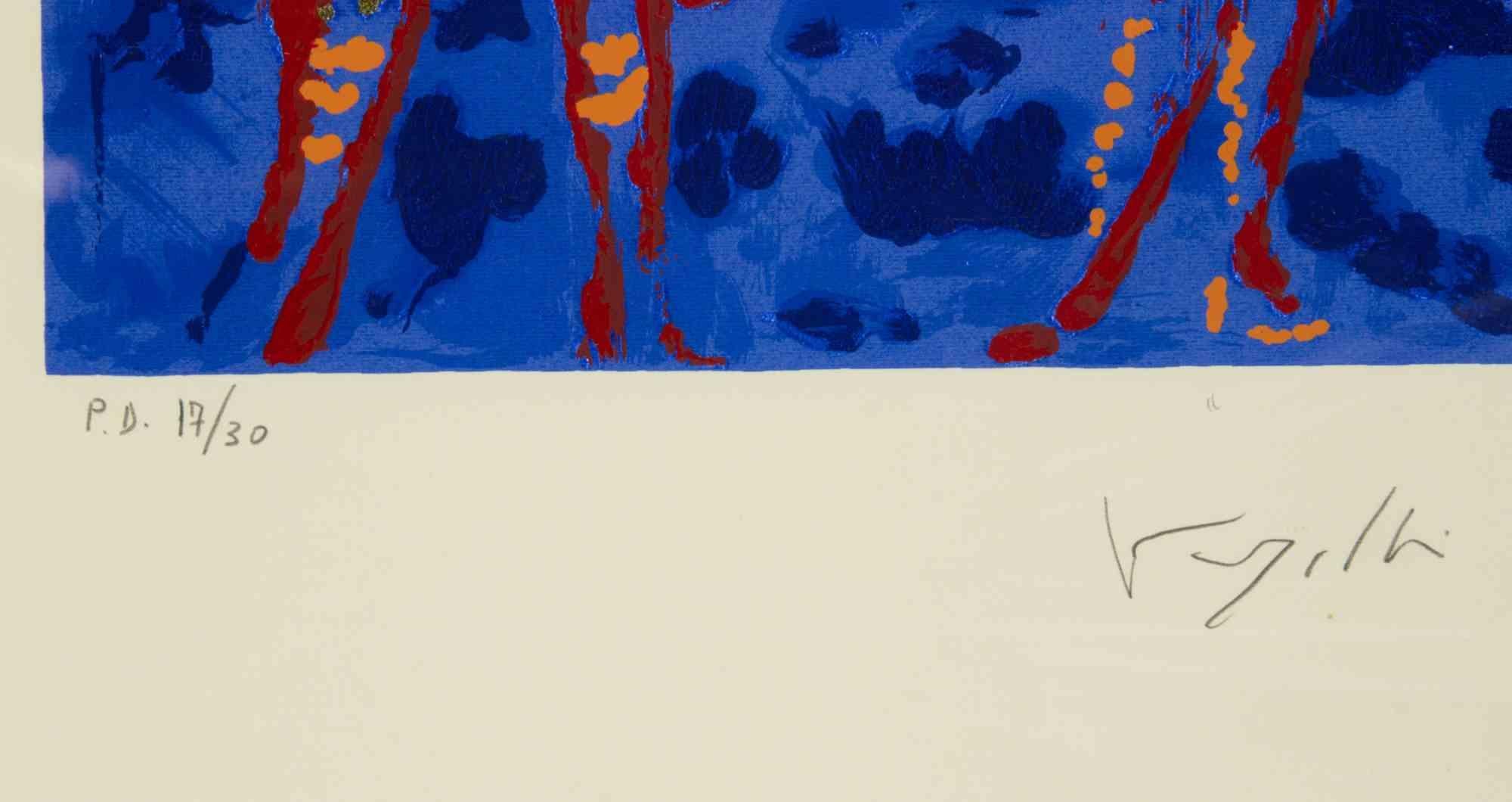 Abstract Composition - Screen Print by Antonio Vangelli - Mid-20th Century For Sale 3