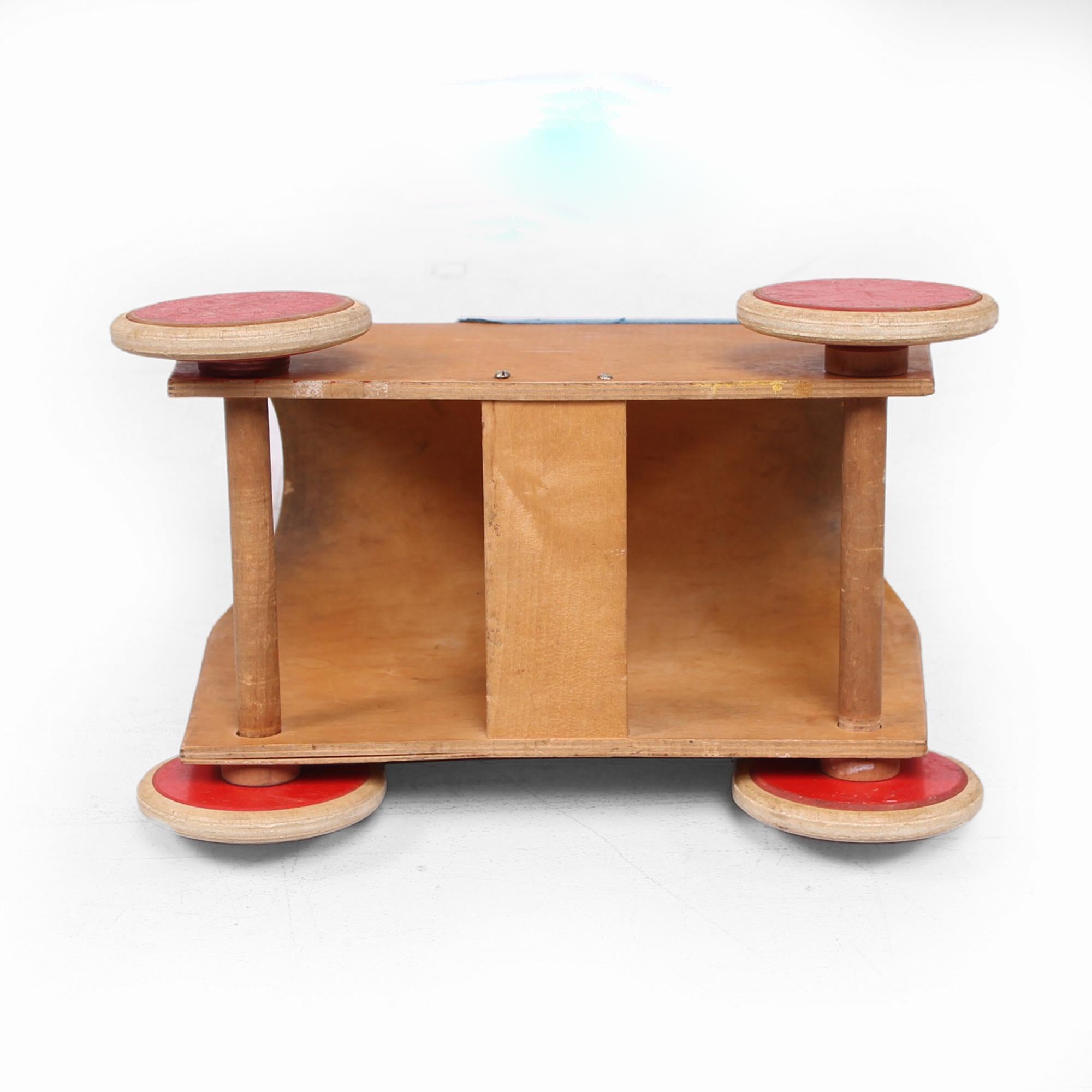 Mid-Century Modern 1950s Antonio Vitali & Kurt Naef Modernist Swiss Handmade Wood Toy Elephant Car For Sale