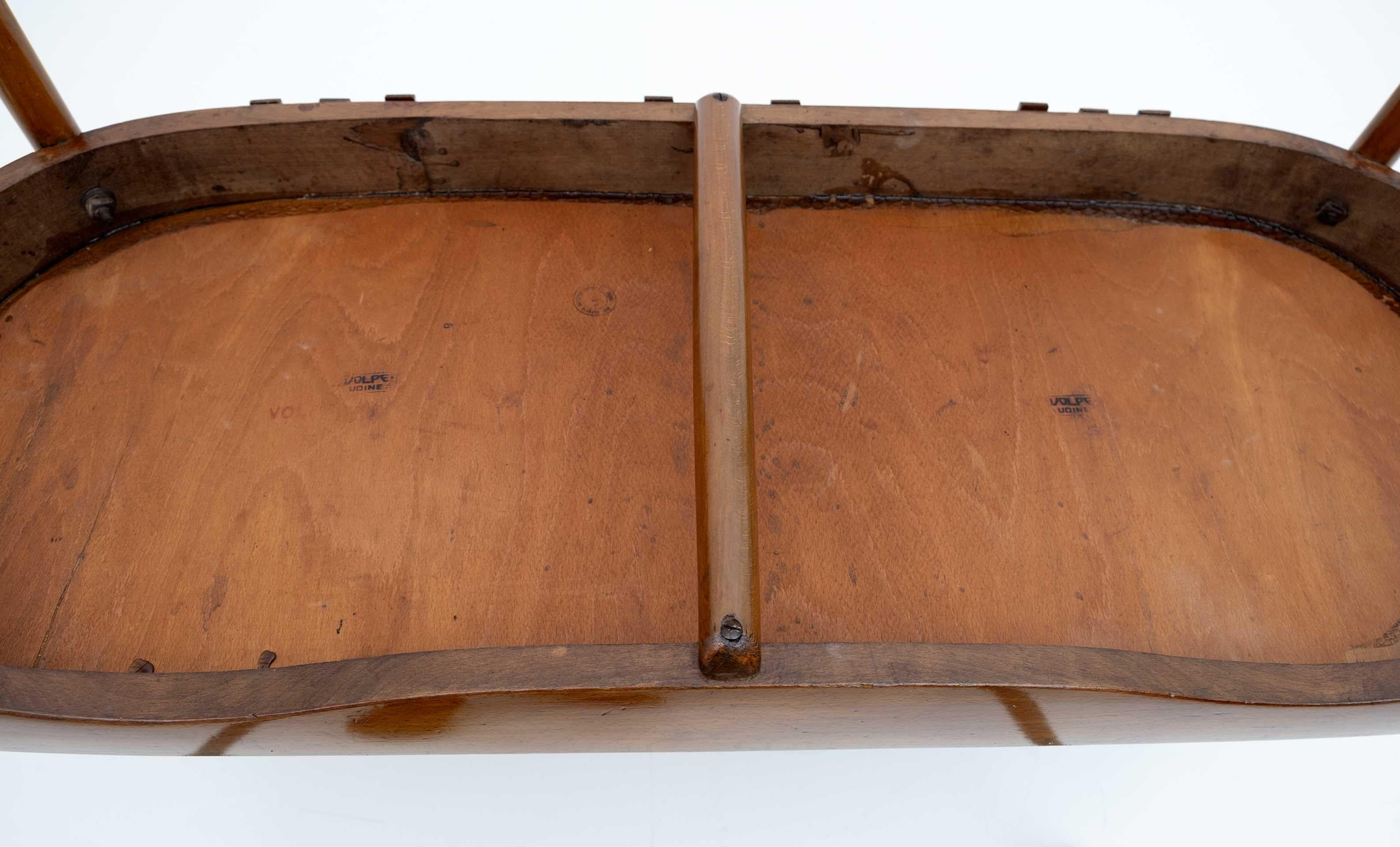 Antonio Volpe Italian Curved Wood Loveseat Bench, 1940s 2