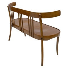 Antonio Volpe Italian Curved Wood Loveseat Bench, 1940s