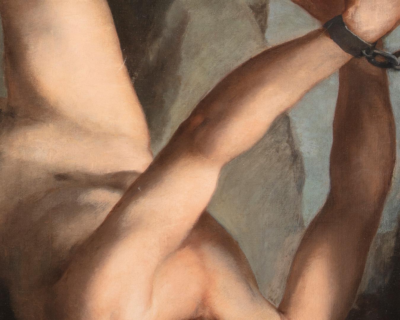 17th Century by Antonio Zanchi Prometheus Bound Oil on canvas en venta 3