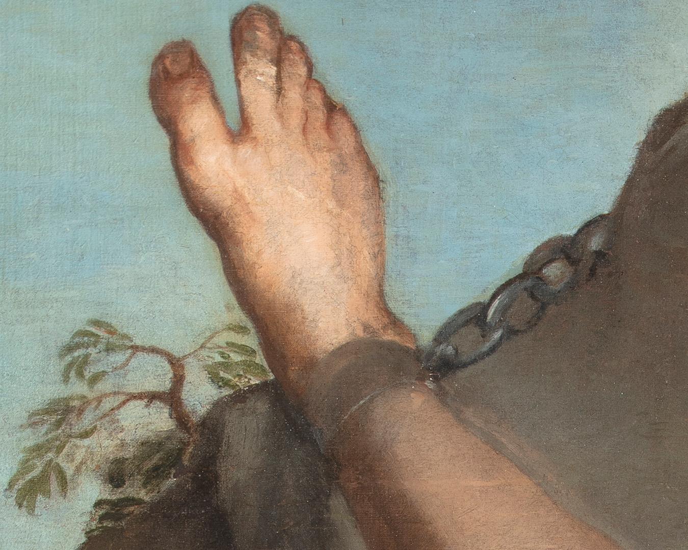 17th Century by Antonio Zanchi Prometheus Bound Oil on canvas en venta 5