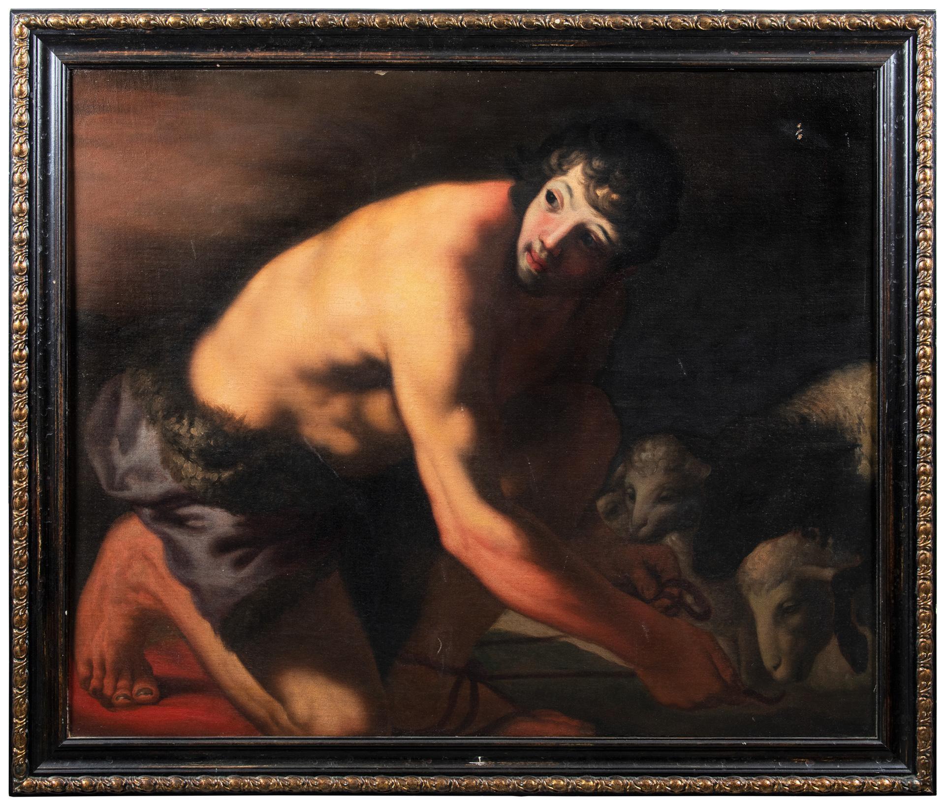 Antonio Zanchi - 17-18th Venetian figure painting - Male Shepard - oil on canvas
