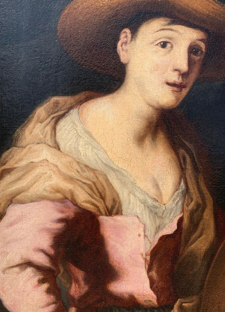 Antonio Zanchi (Venetian Master) - Late 17th century figure painting - Peasant For Sale 4