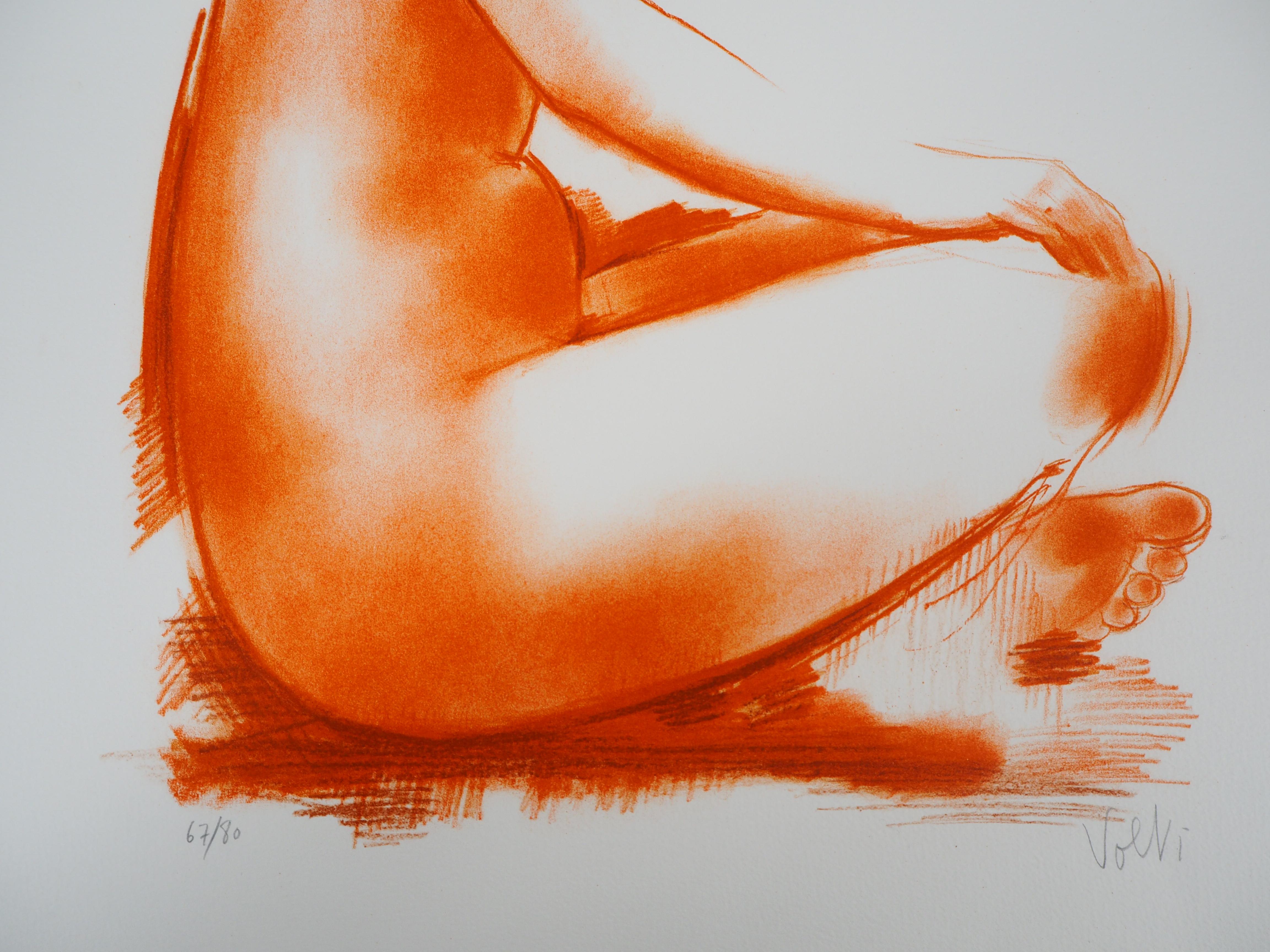 Seated Model - Original Signed Lithograph For Sale 1