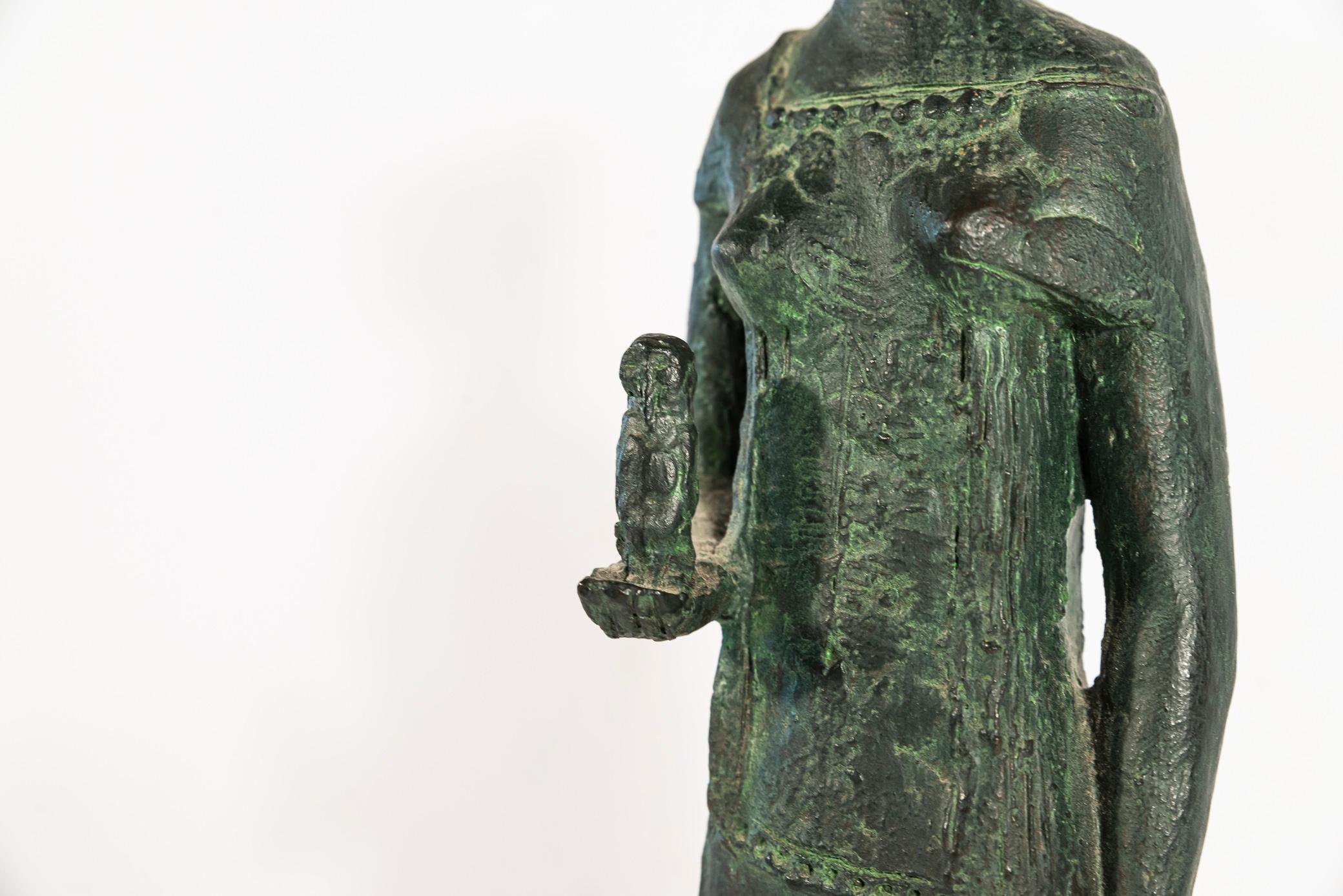 Antoniucci Volti (1915-1989), Athena sculpture, Resin, antique green patina, Museum's proof, Stamped 