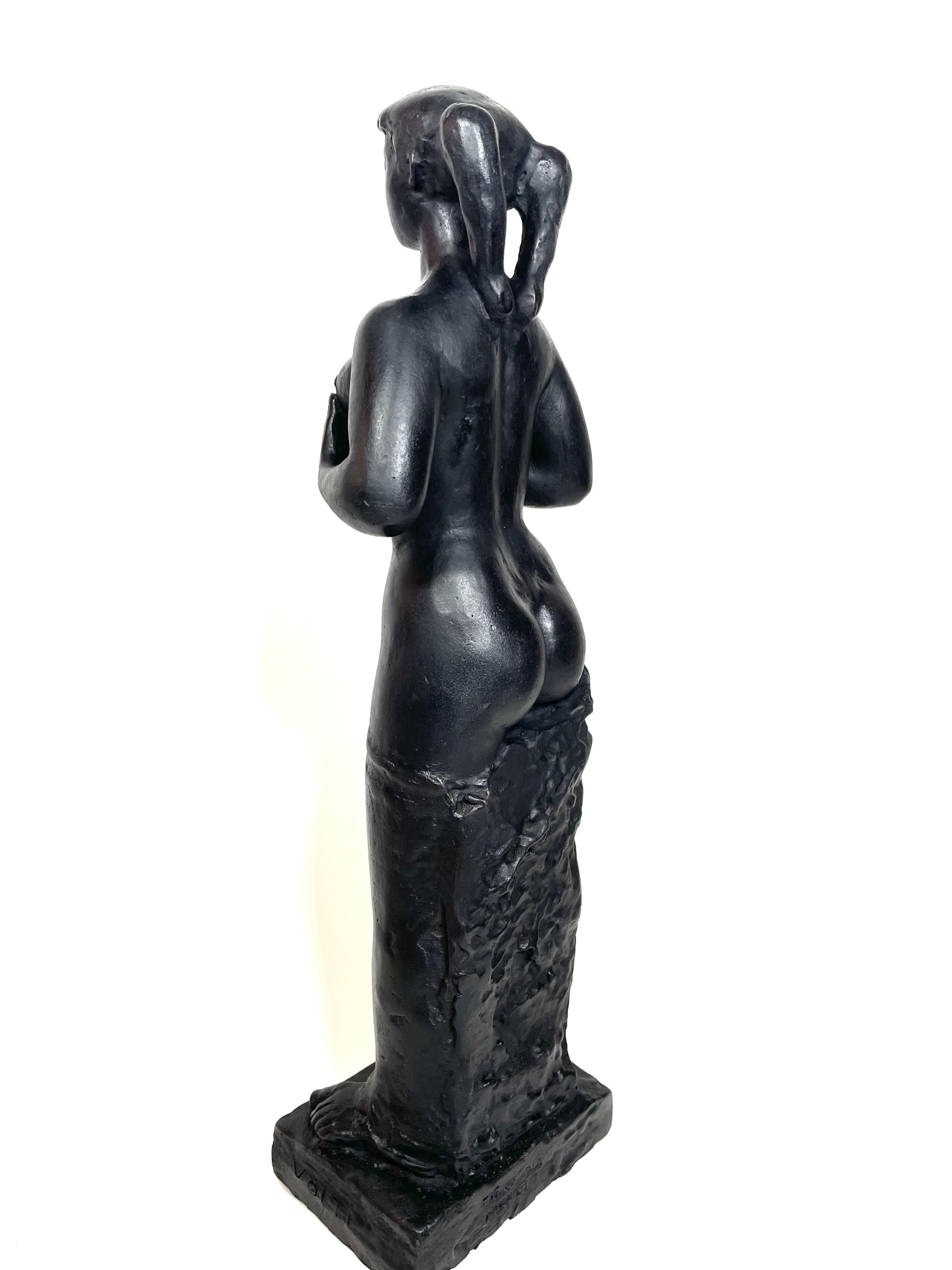 Egee debout h cm 50 - Gold Nude Sculpture by Antoniucci Volti