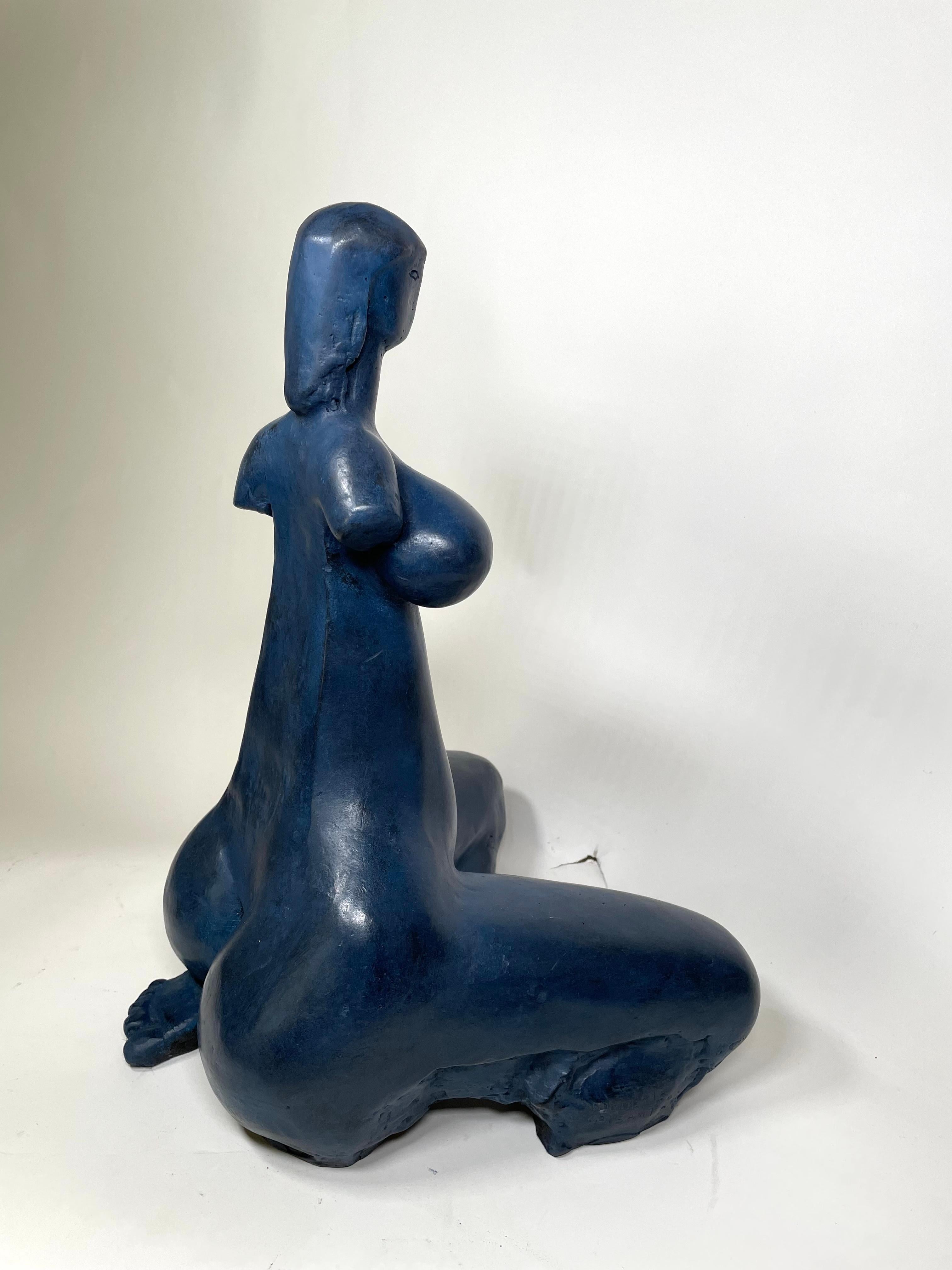 Germinal h cm 40 (blue patina)  - Other Art Style Sculpture by Antoniucci Volti