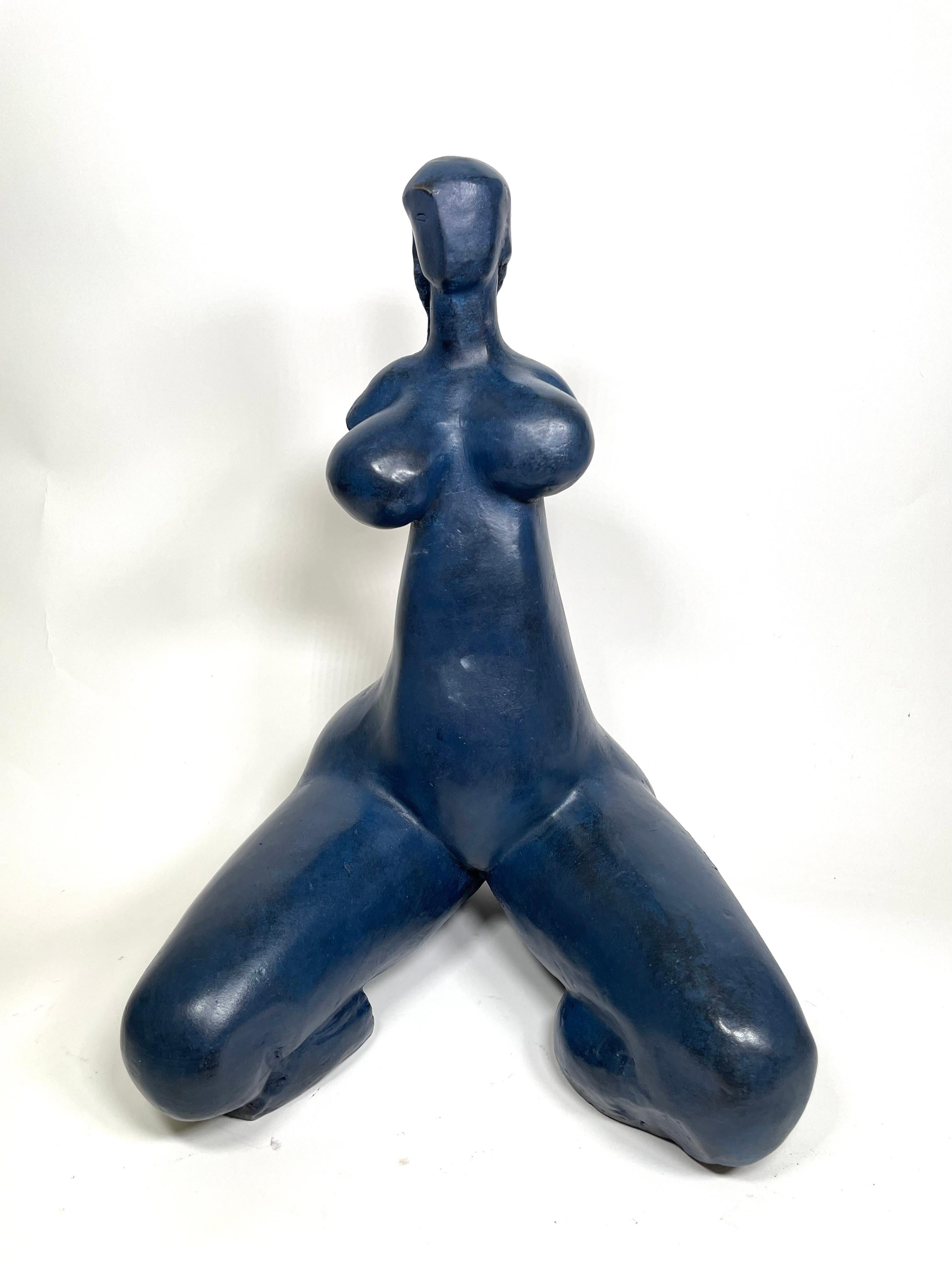 Antoniucci Volti Nude Sculpture - Germinal h cm 40 (blue patina) 
