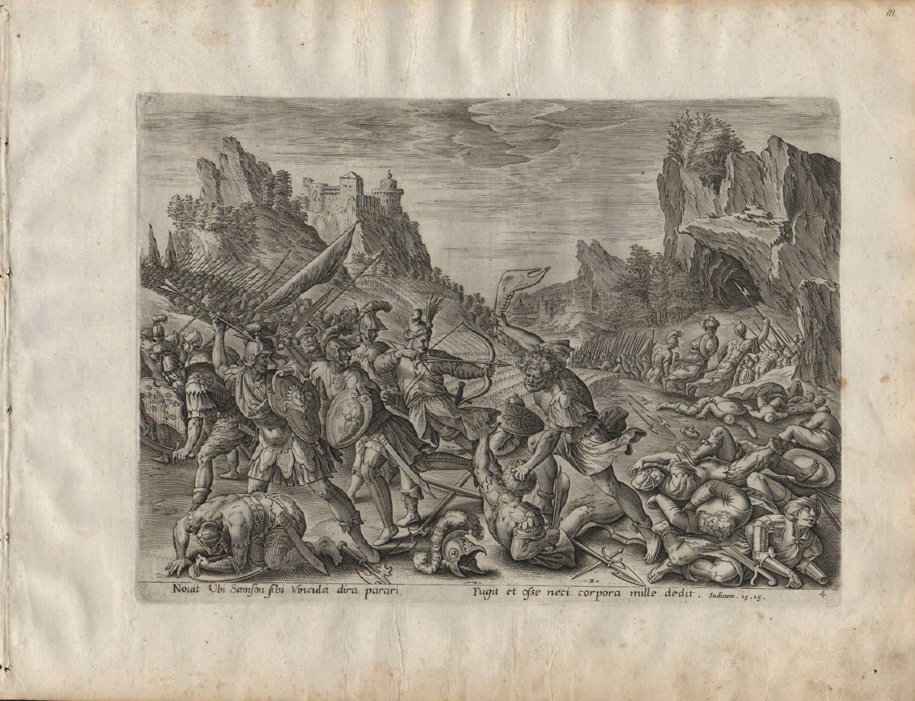 The Story of Samson - 1643 Set of 7 Plates - Old Master Engraving Landscape For Sale 5