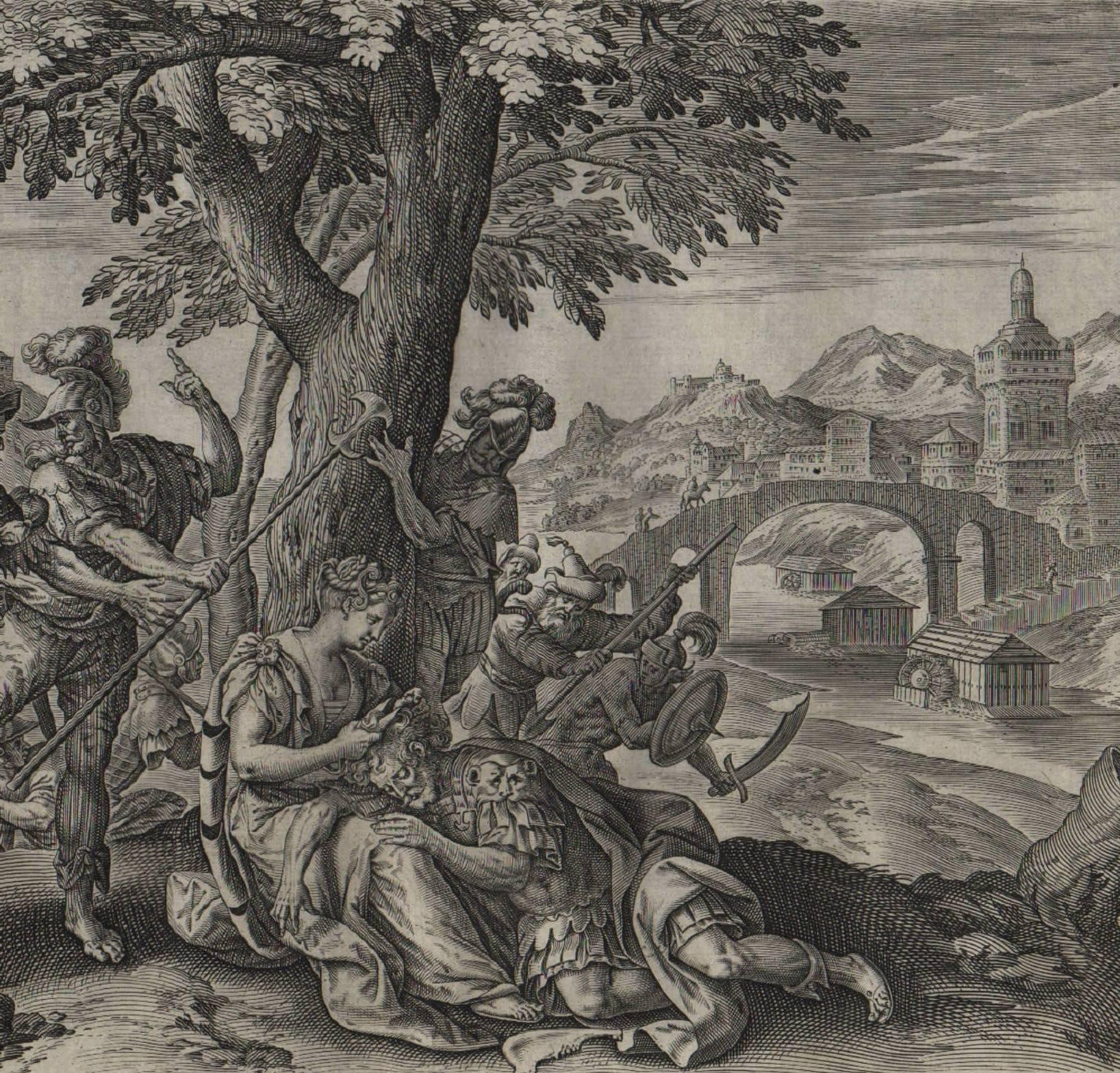 The Story of Samson - 1643 Set of 7 Plates - Old Master Engraving Landscape For Sale 8