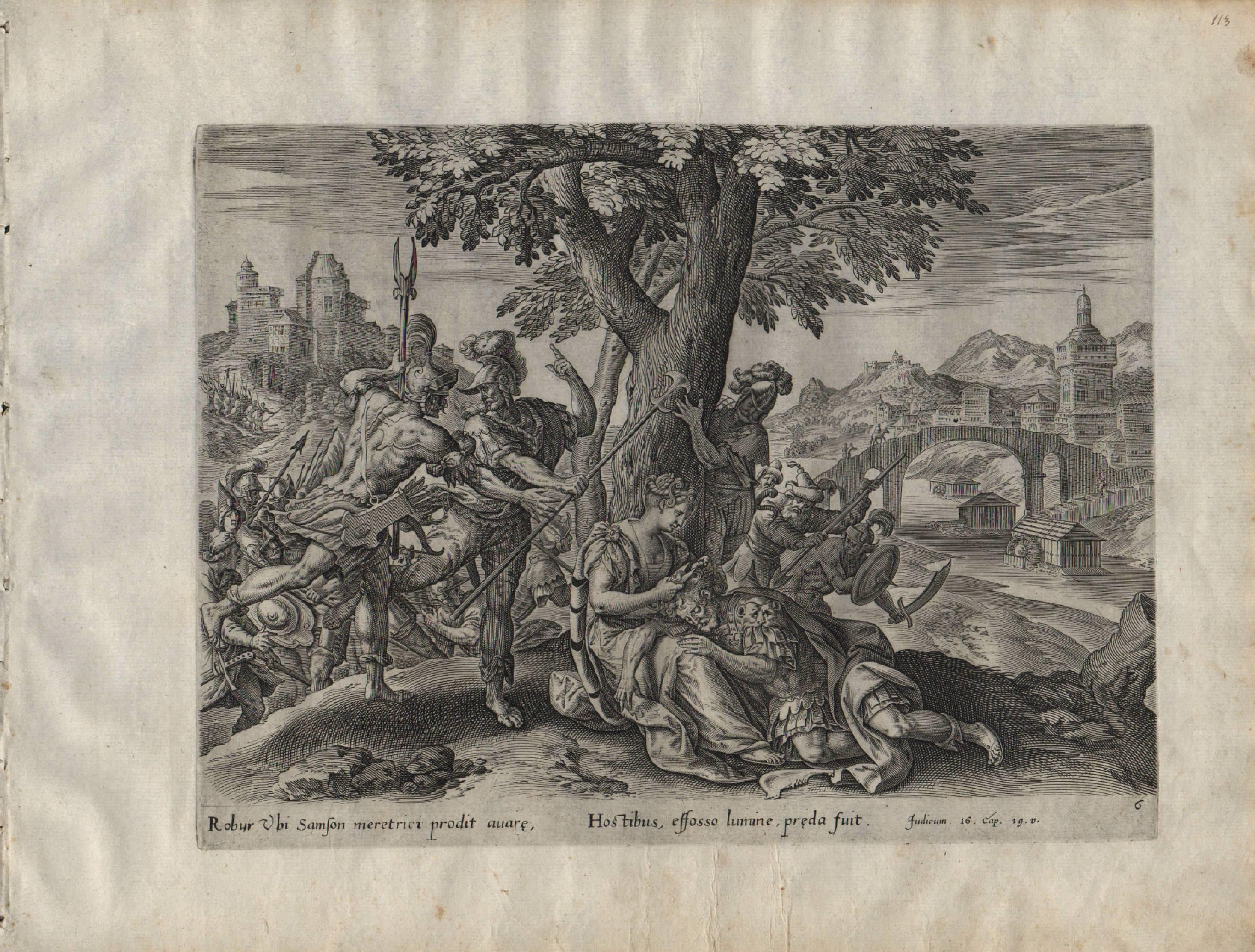 The Story of Samson - 1643 Set of 7 Plates - Old Master Engraving Landscape For Sale 9