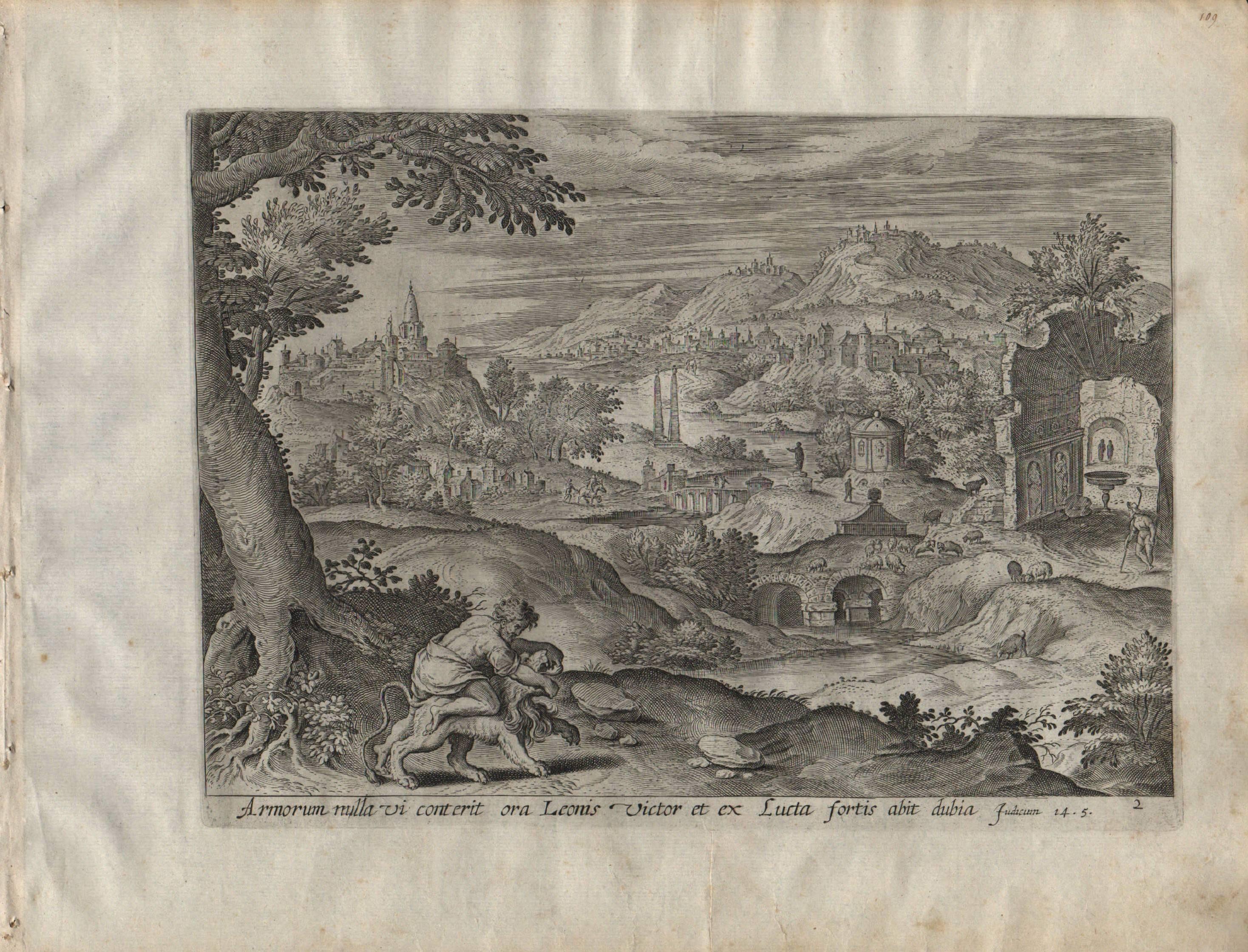 The Story of Samson - 1643 Set of 7 Plates - Old Master Engraving Landscape For Sale 1