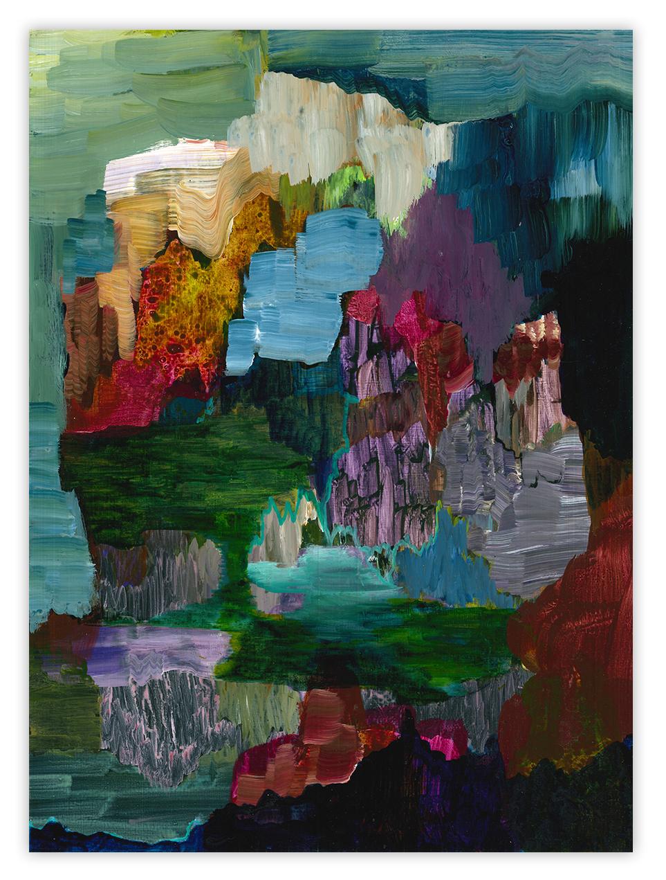 P17.2024 (Abstract Painting)
Acrylic on Hahnemuhle paper - unframed

Antony Densham, an abstract artist based in Aotearoa, New Zealand, is renowned for his distinctive approach to capturing the ephemeral qualities of the landscape. His artistic