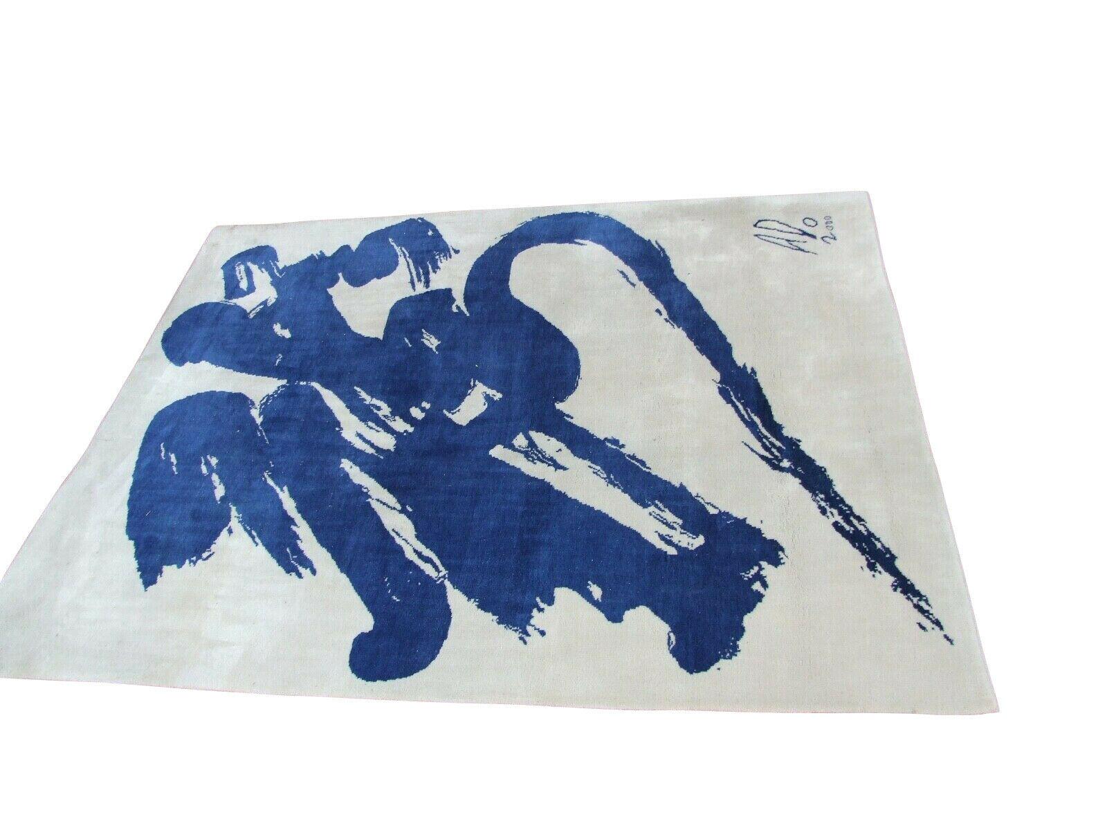 This rug is a rare edition by renewed British artist Antony Donaldson. He had only ever had 10 of these rugs ever made and one has not been on the market available for sale before now. 
 
The rugs were handmade in the year 2000 in the Himalayans