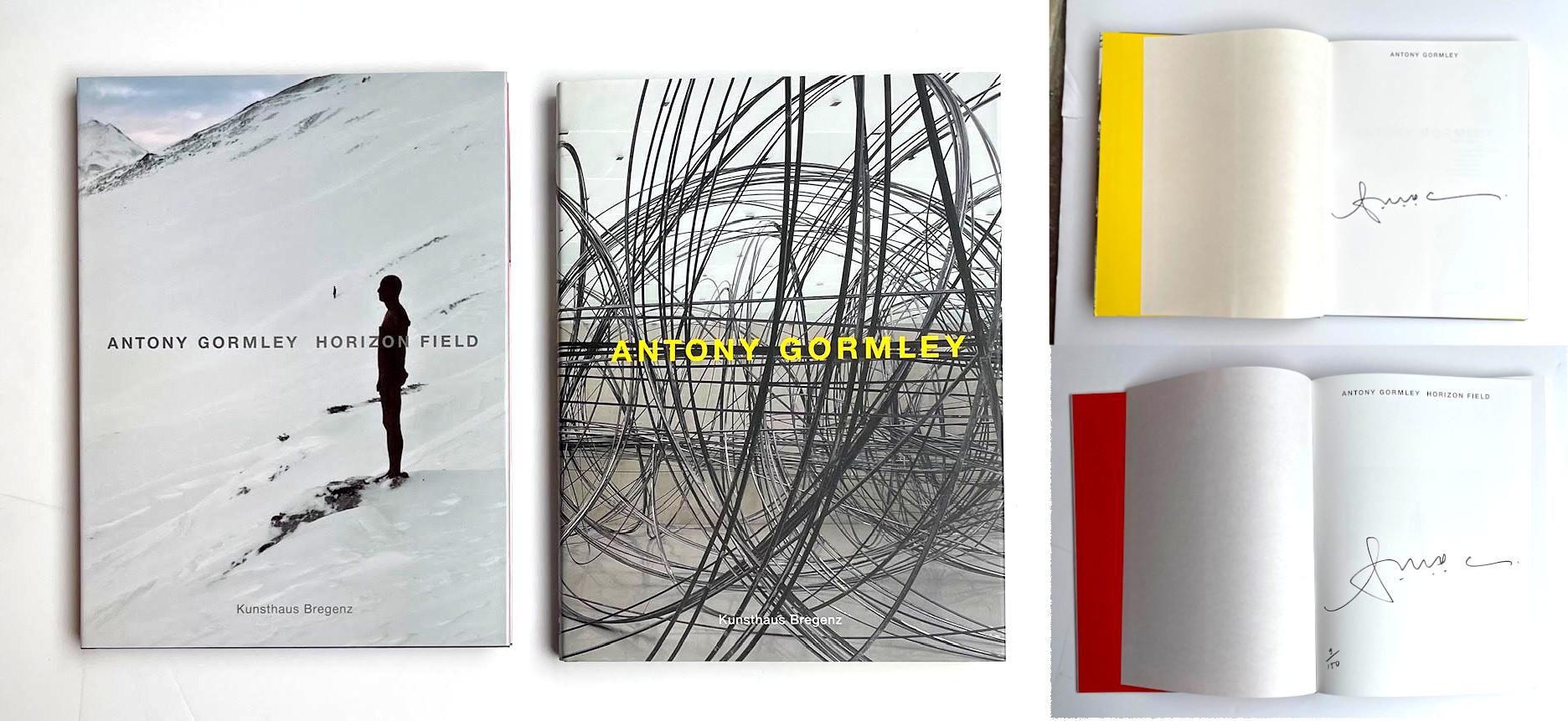 Antony Gormley Horizon Field (box set of two signed monographs held in slipcase), 2011
Hardback monograph, numbered and each hand signed
Each hardb ack book is hand signed on the title page and the main book is numbered 9/150; the spine of the