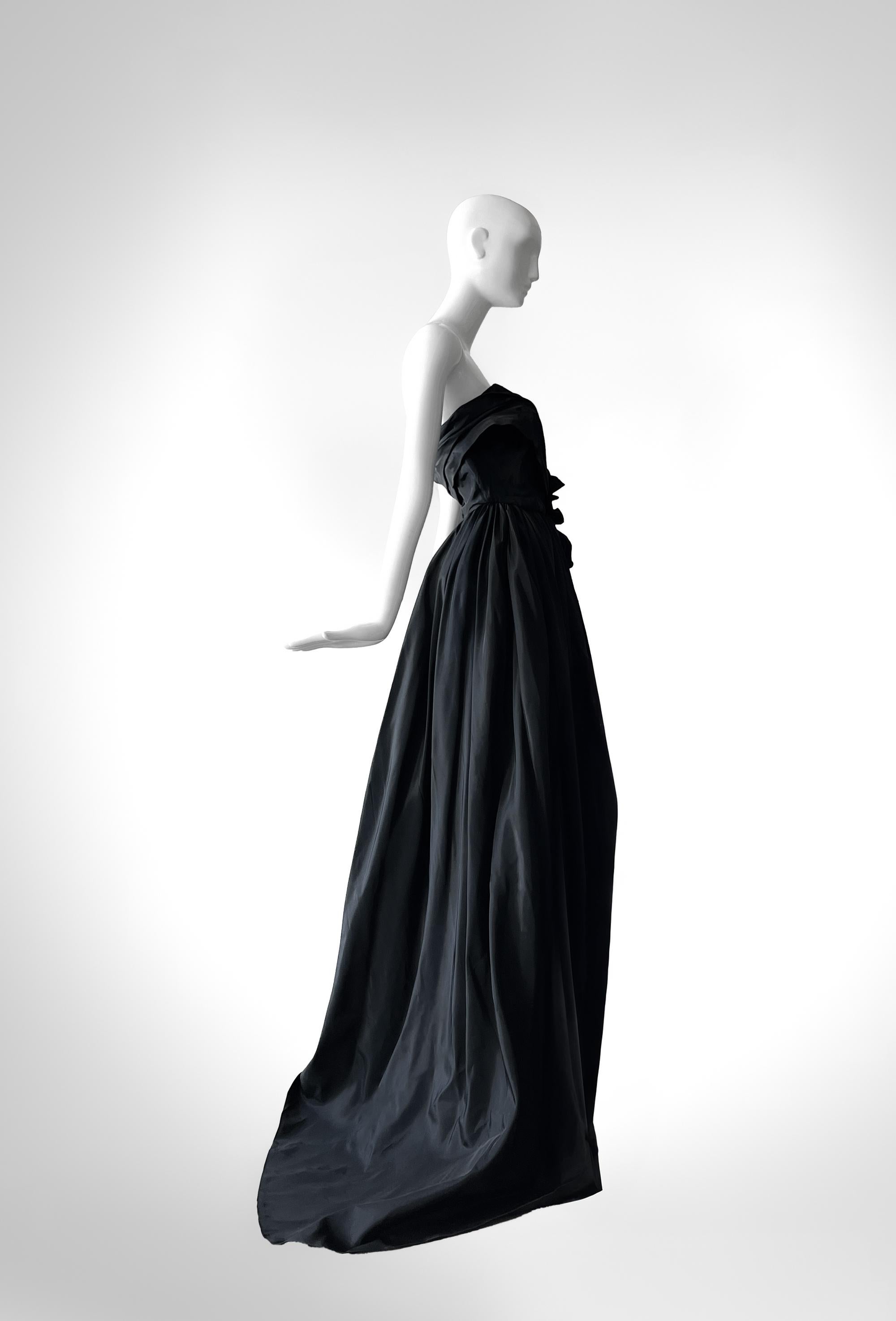 Black ANTONY PRICE Sculptural Evening Gown Back Dress Ball Gown Red Carpet