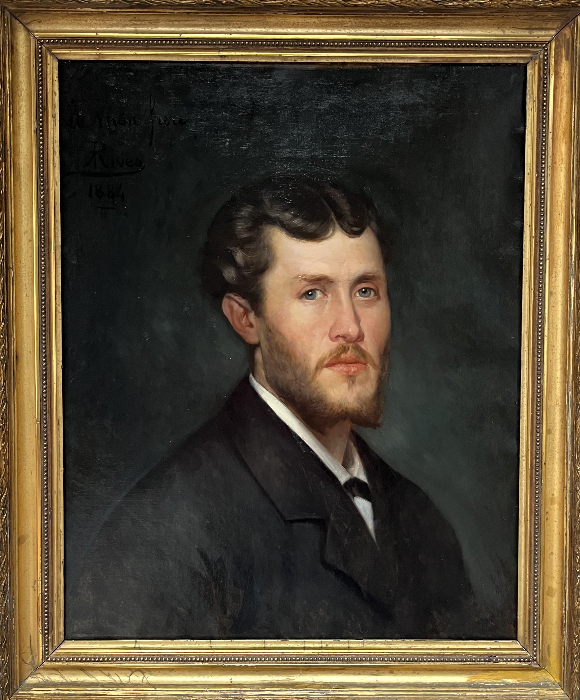 Antony Rives, Portrait of the brother of the artist, 1888, painting signed 6