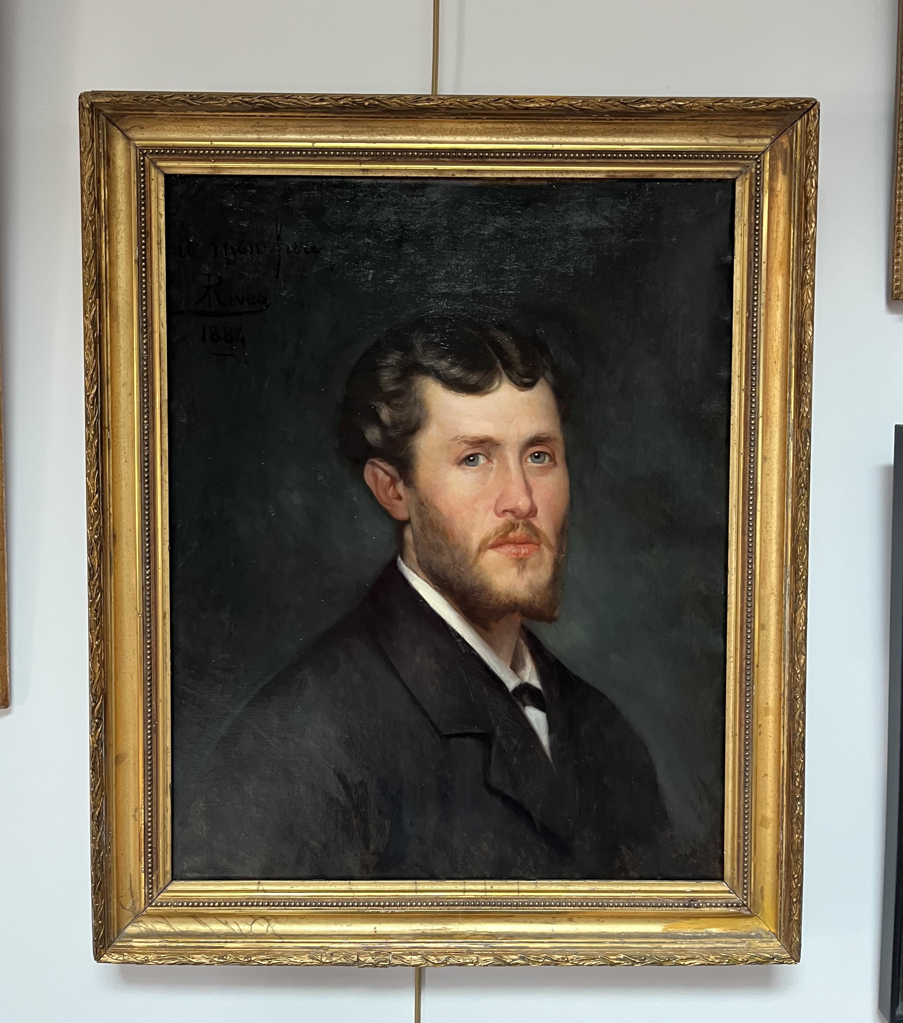 Antony Rives, Portrait of the brother of the artist, 1888, painting signed 7