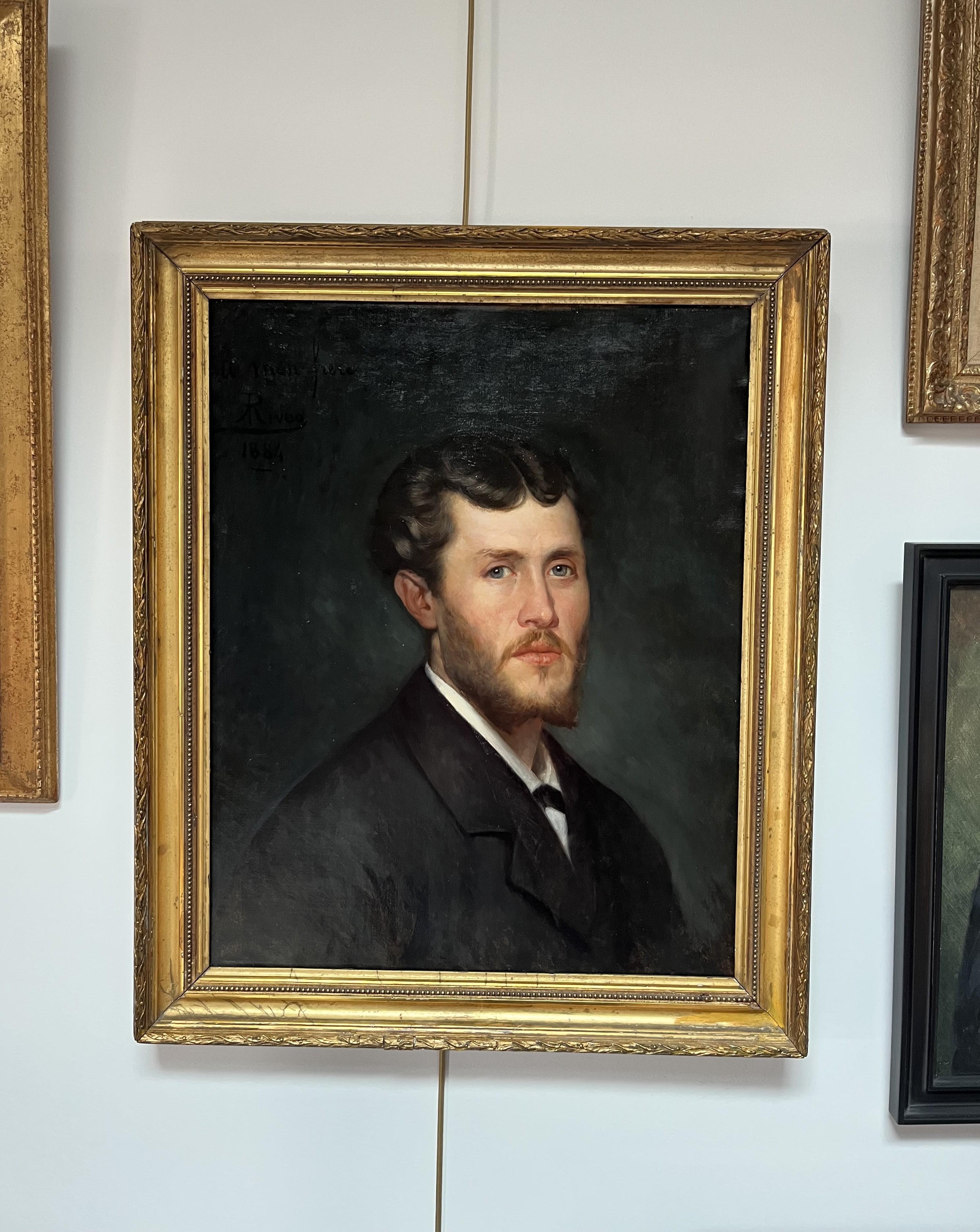 Antony Rives, Portrait of the brother of the artist, 1888, painting signed 8