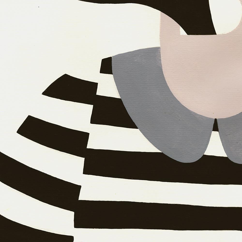Bla Bla Bla, Contemporary Abstract Portrait Acrylic Painting on Paper For Sale 1