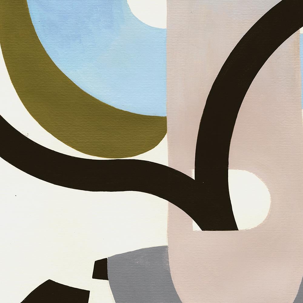 Bla Bla Bla, Contemporary Abstract Portrait Acrylic Painting on Paper For Sale 5