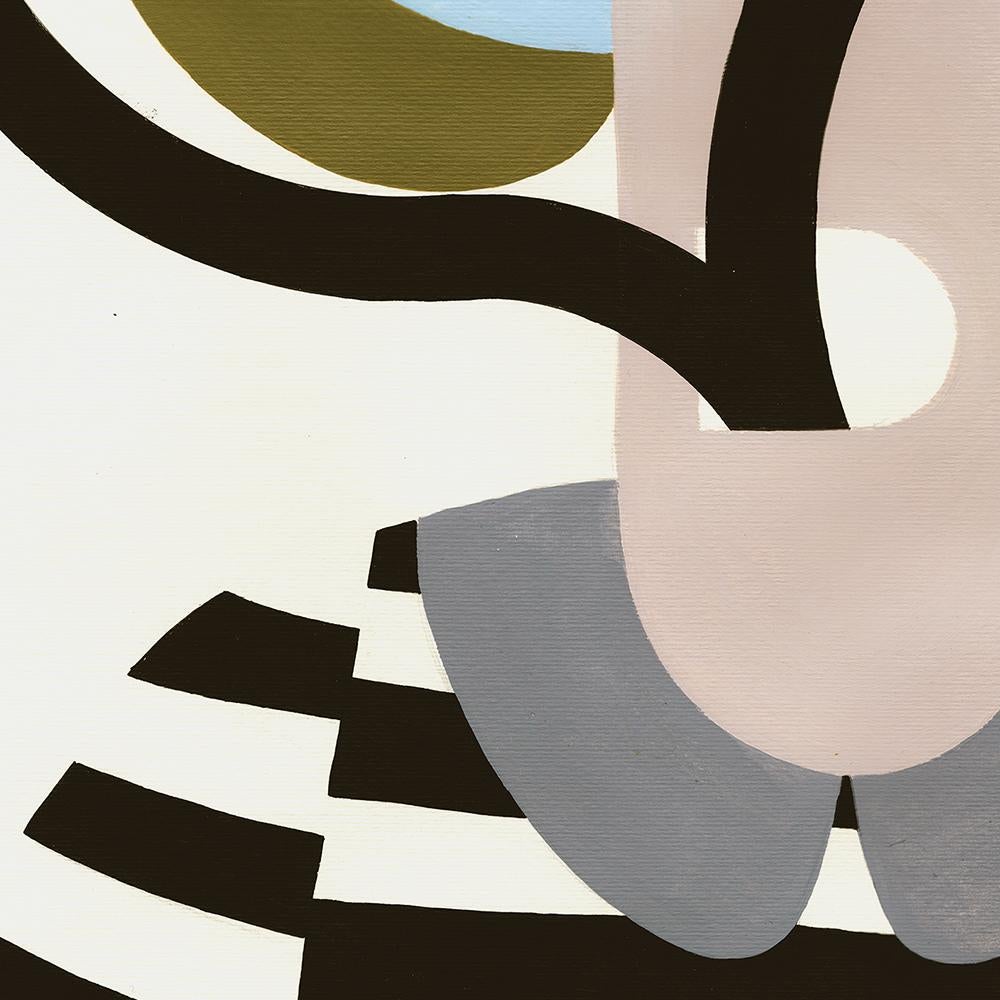 „Blah, Blah Blah“, abstraktes, konstrukistisches Acrylgemälde im Vintage-Stil, neu (Konstruktivismus), Painting, von Antony Squizzato
