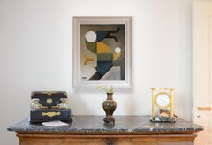 Changer d'air, peinture acrylique abstraite contemporaine encadrée