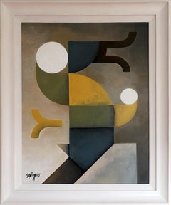 Changer d'air, peinture acrylique abstraite contemporaine encadrée