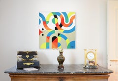 « conversations », peinture à l'acrylique Neue Constructivist Abstract Character