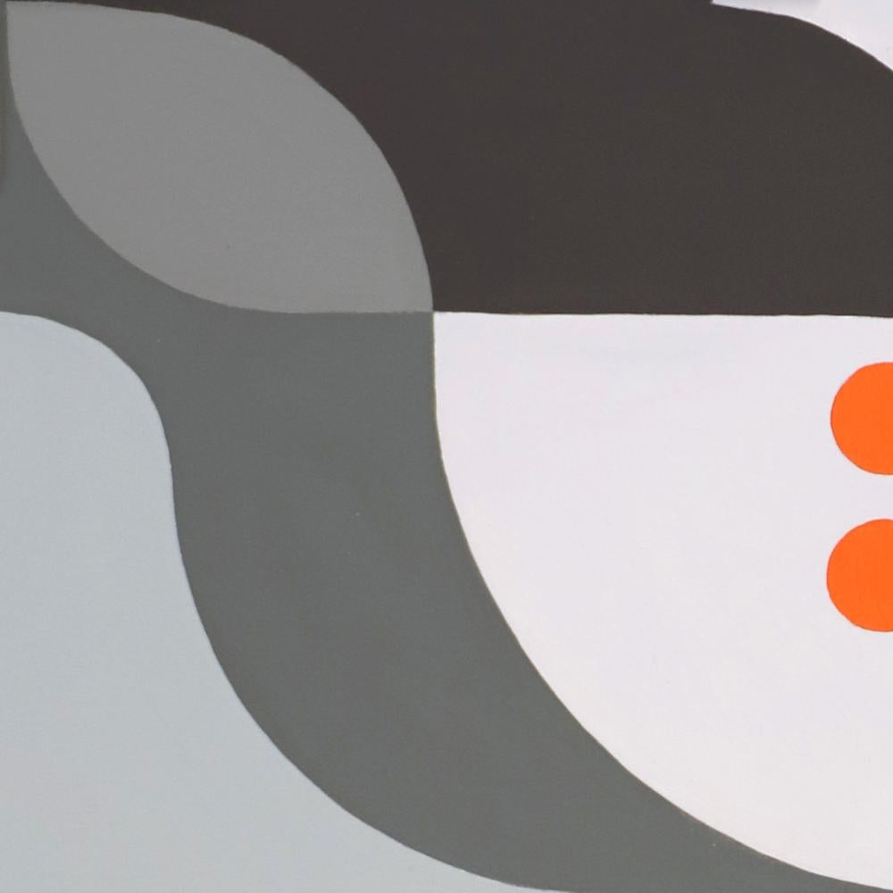 Dans mon dos (In My Back), Gray Shades Contemporary Abstract Acrylic Painting For Sale 10