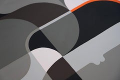 Dans mon dos, nuances de gris Peinture acrylique abstraite contemporaine