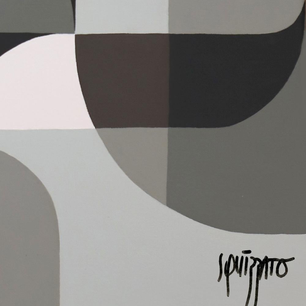 Dans mon dos (In My Back), Gray Shades Contemporary Abstract Acrylic Painting For Sale 6