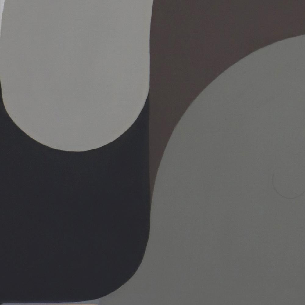Dans mon dos (In My Back), Gray Shades Contemporary Abstract Acrylic Painting For Sale 7