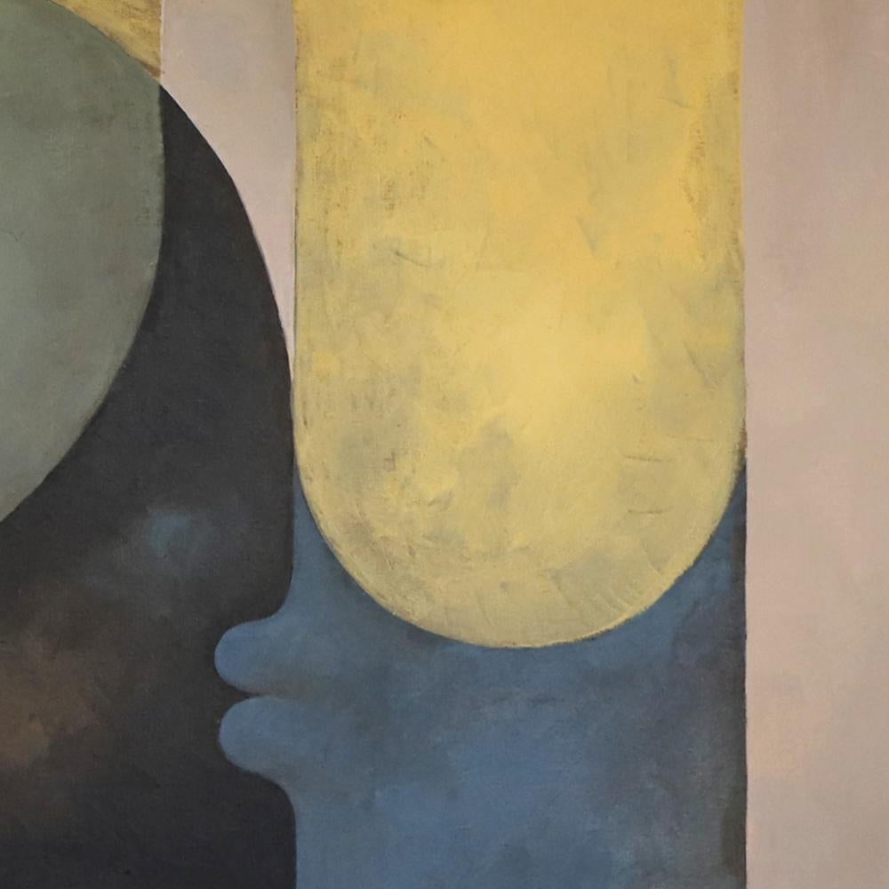 Extreme yoga, Large Geometric Contemporary Abstract Acrylic Painting on Canvas For Sale 9