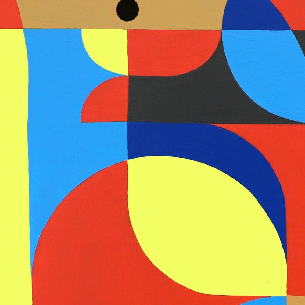 « Mémories », peinture acrylique abstraite constructiviste de Neue - Jaune Abstract Painting par Antony Squizzato