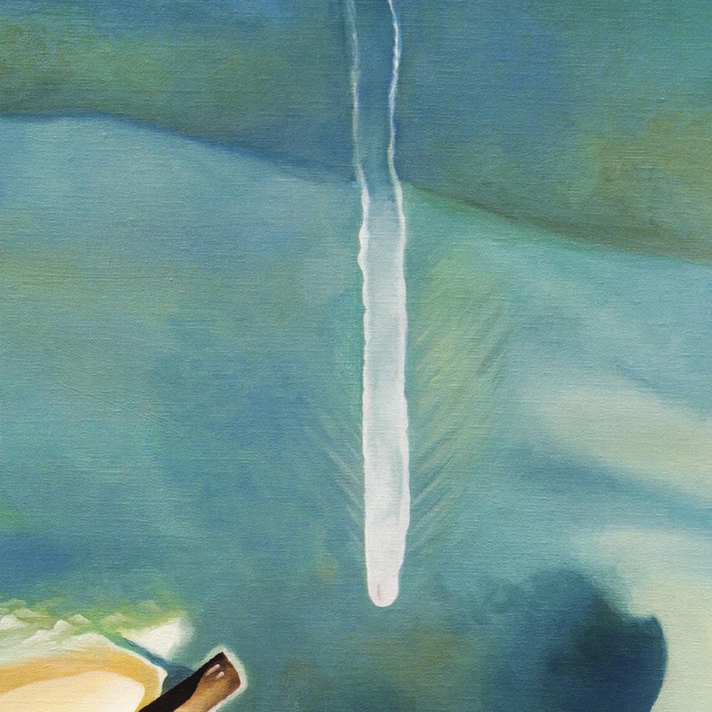 Cette peinture à l'huile unique est une pièce d'une série rare de vues du ciel par Antony Squizzato.  Le concept de cette série est de montrer comment une image 2D peut transmettre des informations sur une troisième dimension.  Cette œuvre d'art