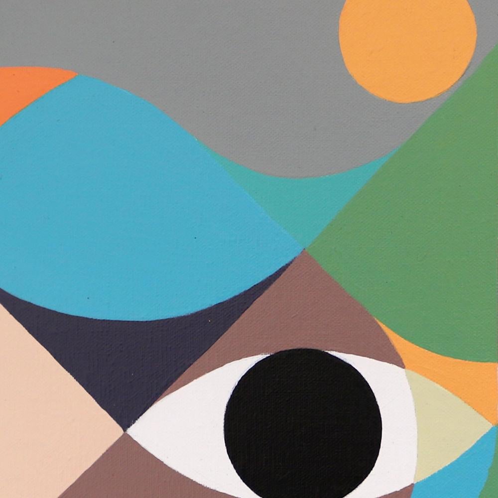 « Le trou de serrure, peinture acrylique abstraite constructiviste de Neue - Gris Abstract Painting par Antony Squizzato