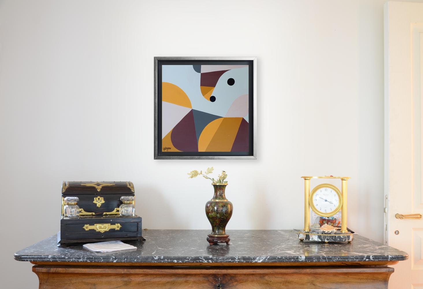 Virgule flottante (Floating Point), Contemporary Abstract Acrylic Painting - Brown Figurative Painting by Antony Squizzato