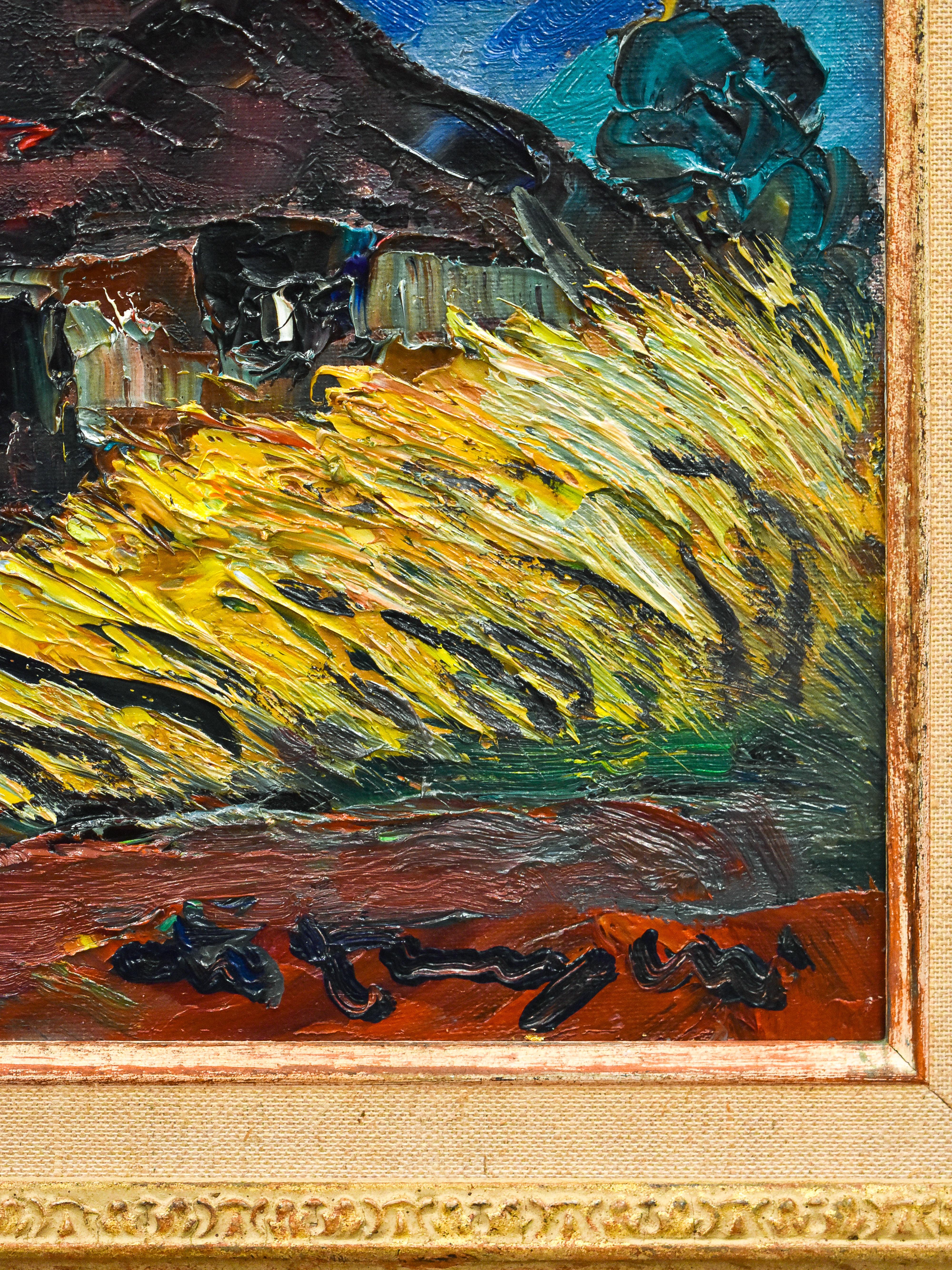 View of the mountain range - Antoon Kruijssen - Oil paint For Sale 2