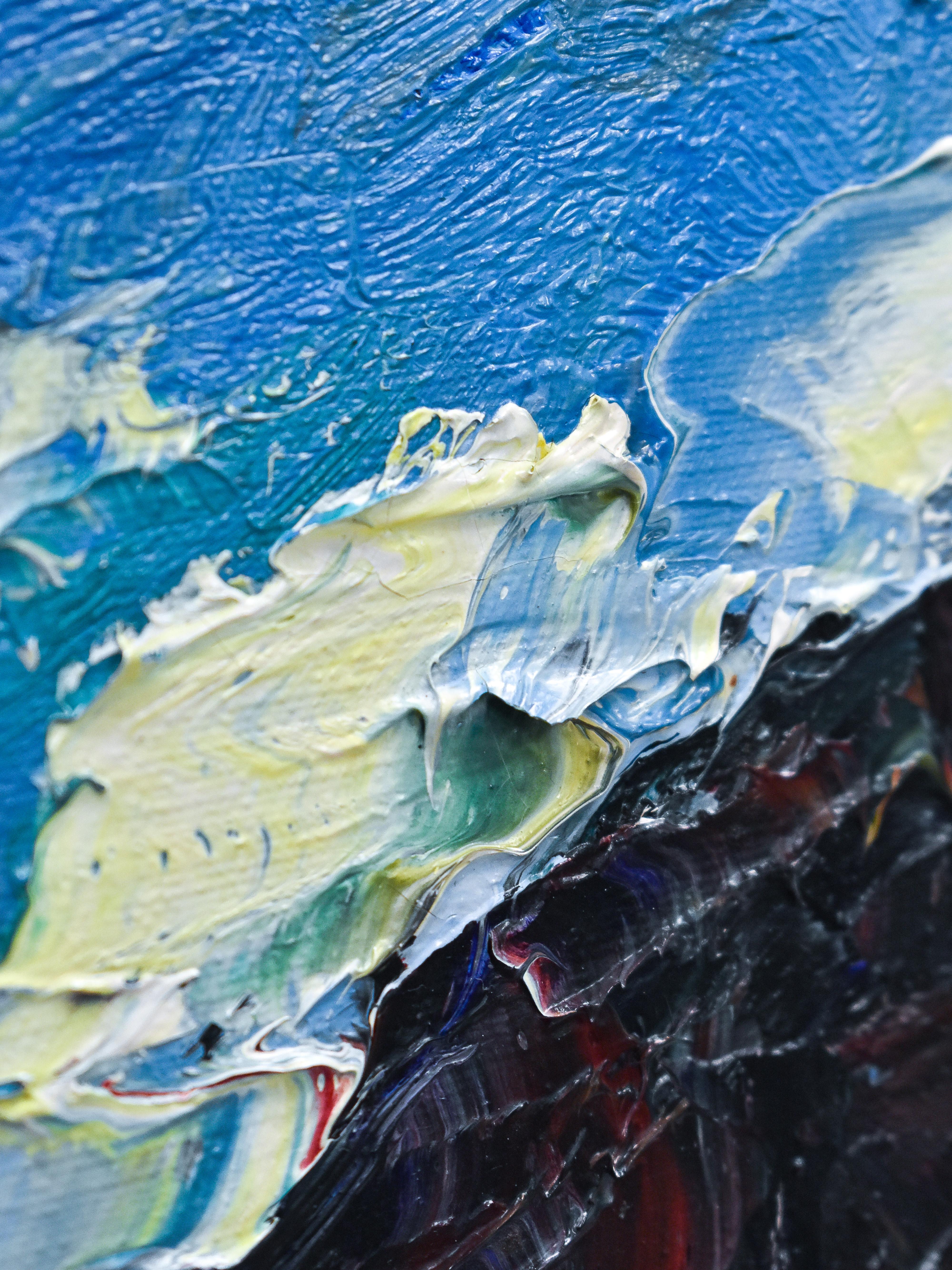 View of the mountain range - Antoon Kruijssen - Oil paint For Sale 3