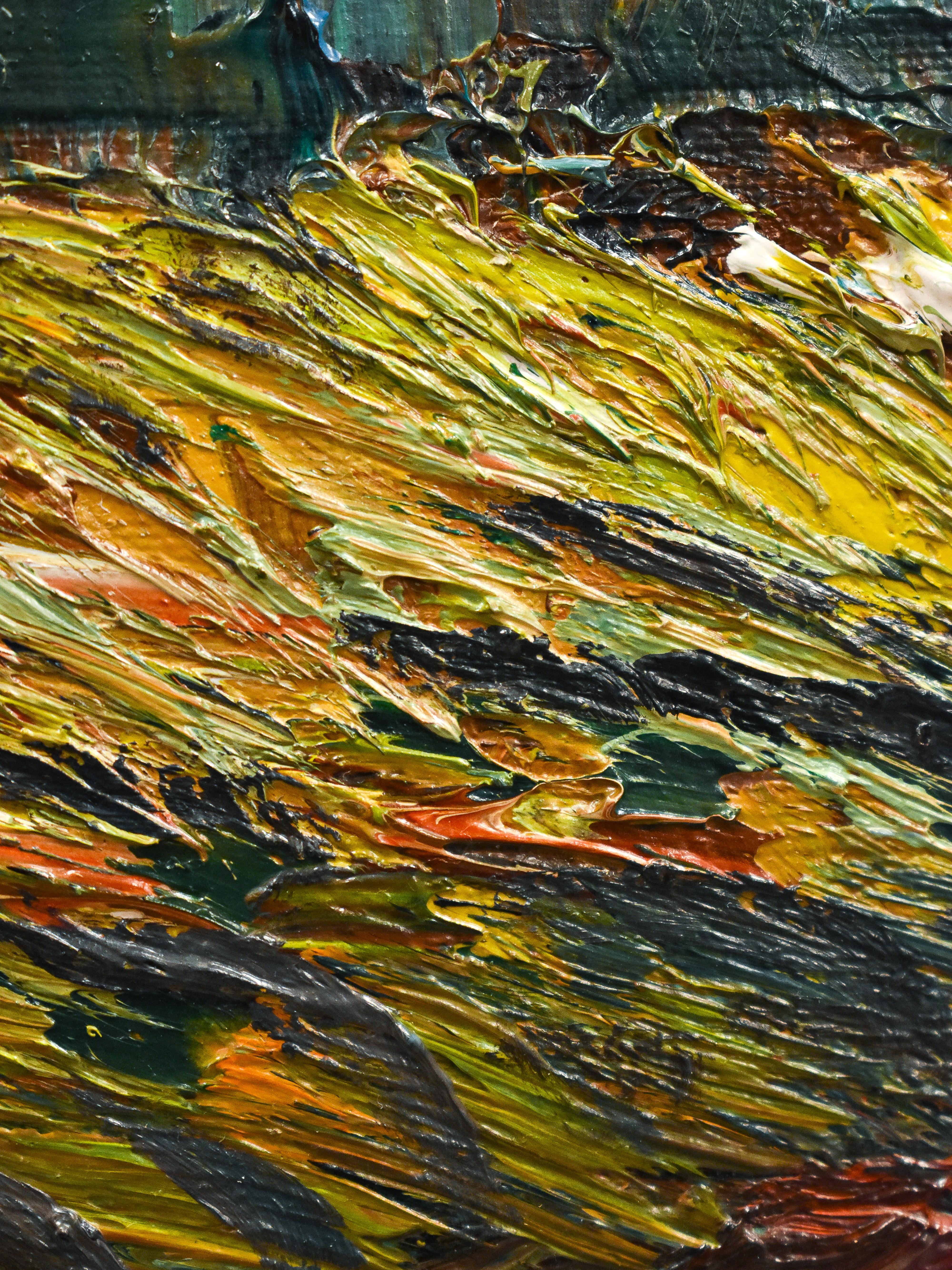 View of the mountain range - Antoon Kruijssen - Oil paint For Sale 7
